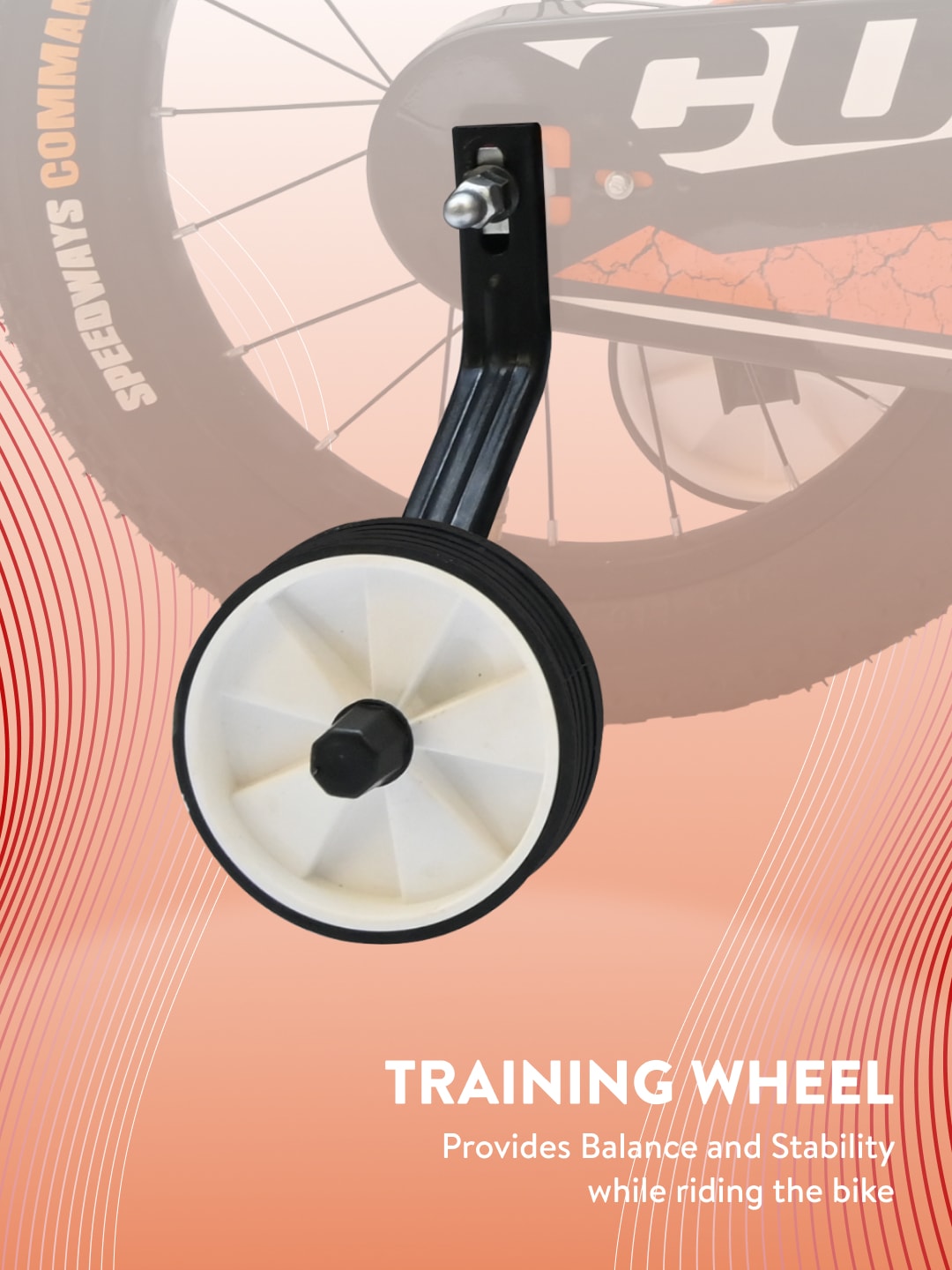 Throne 16T Steel Kids Bike with Rigid Fork, Single Wall Rim, V brakes, Chain Guard and Training Wheel, Orange White