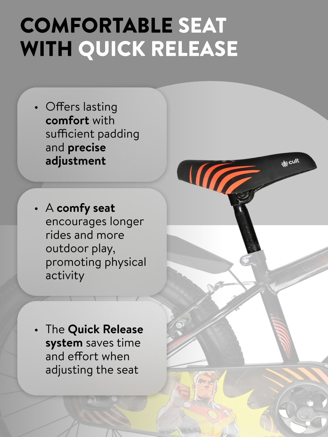 Power 20T Black Steel Kids Bike with Single Wall Rim, Rigid Fork and Free Trainer Sessions and Cycling Event