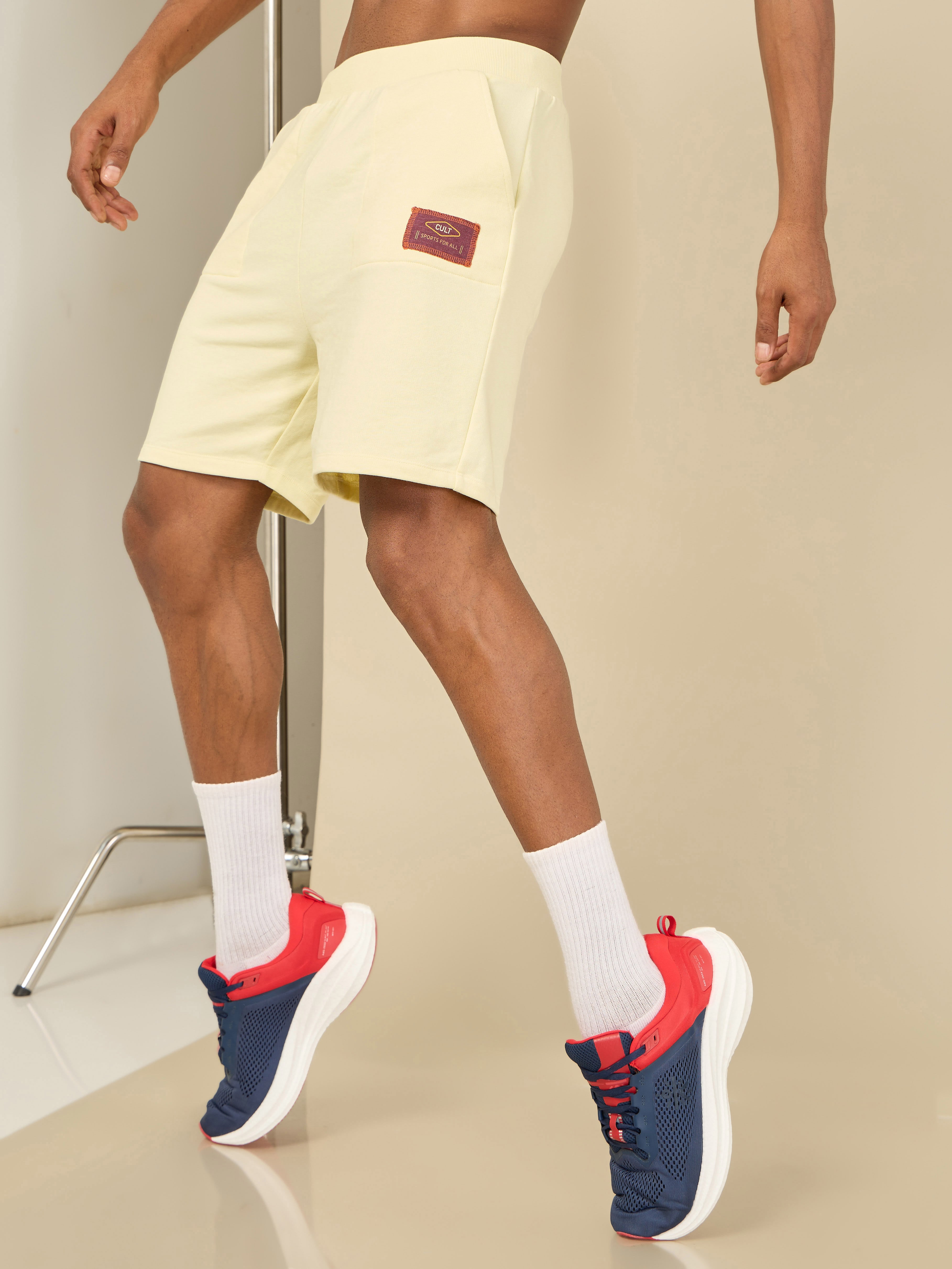 Men Beige Cult Club Shorts