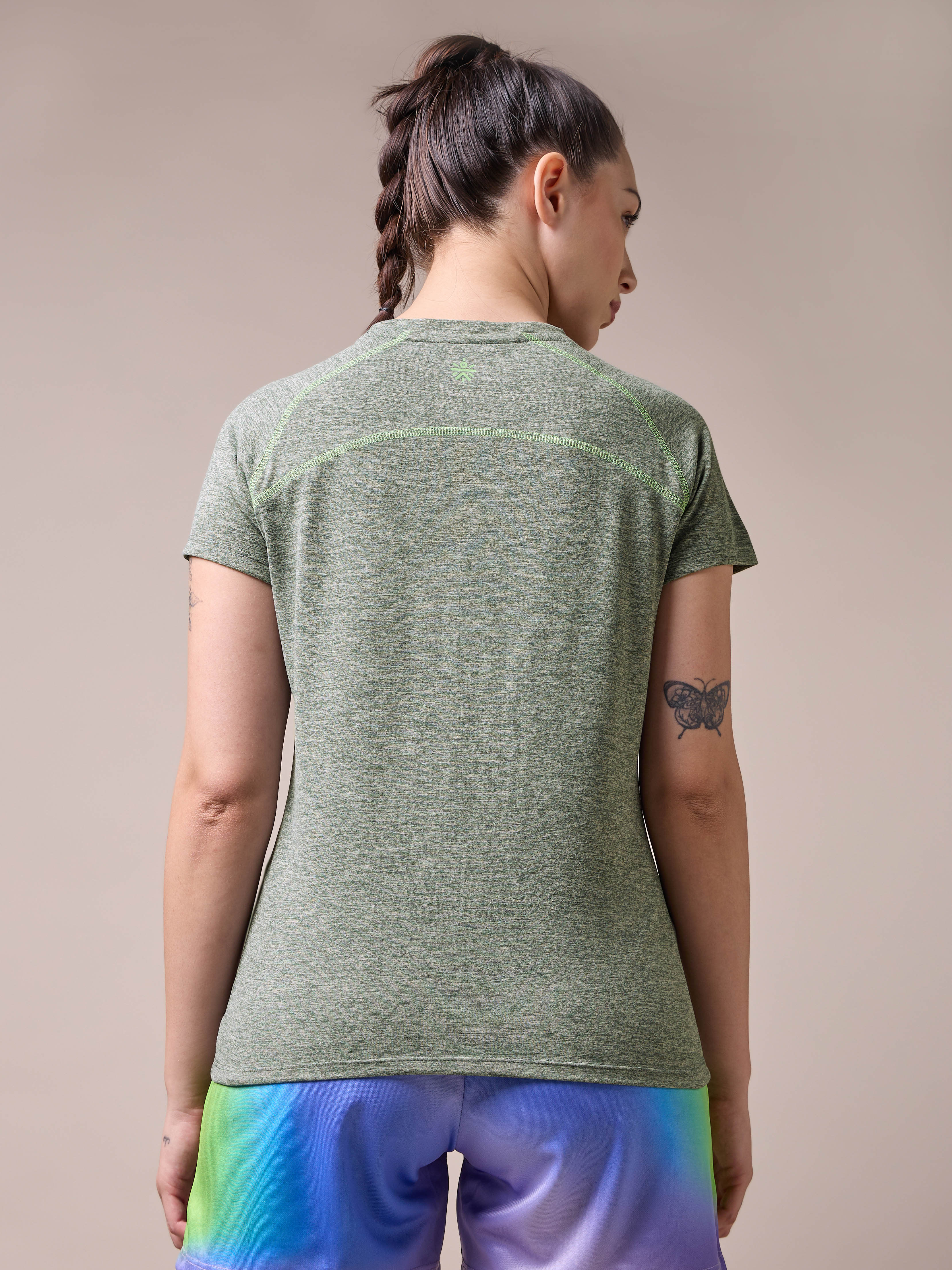 Women's Muscle Flex Olive Comfortech T-shirt
