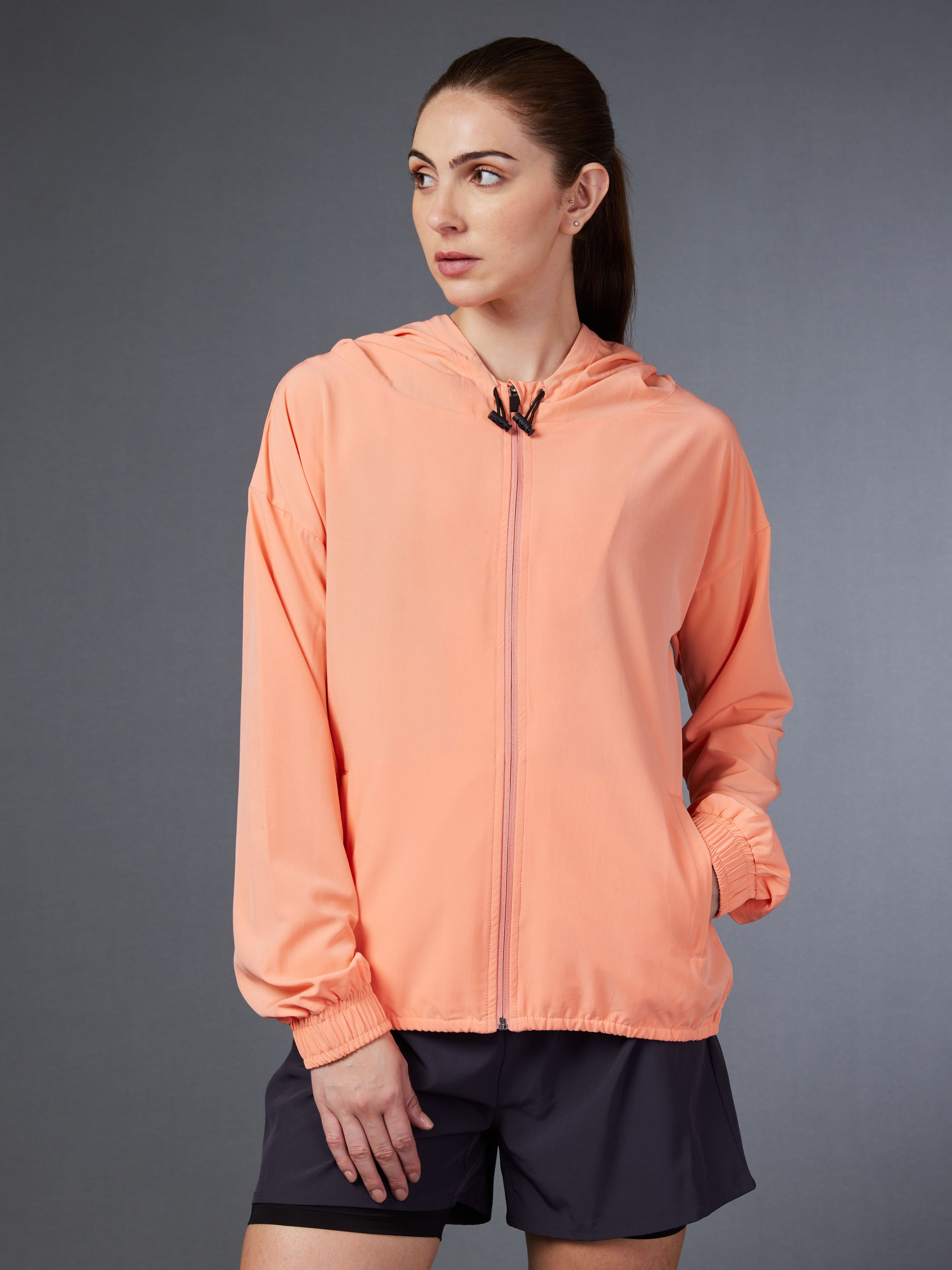 Women's Orange Wind Breaker Jacket