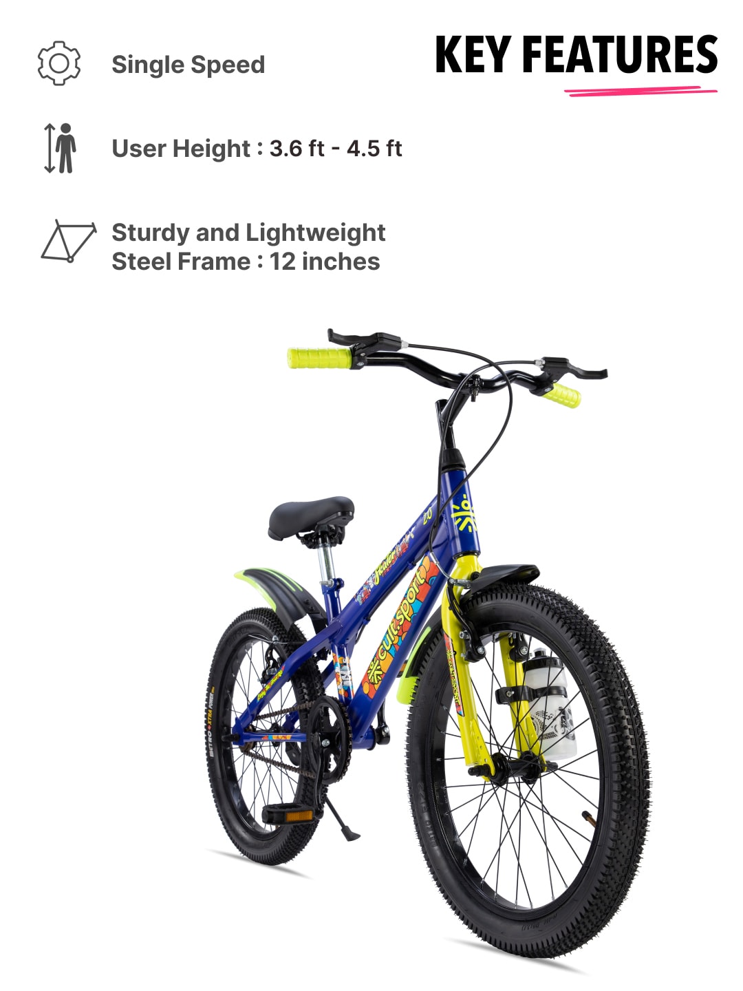 Skater 20T Steel Frame Kids Bike Blue