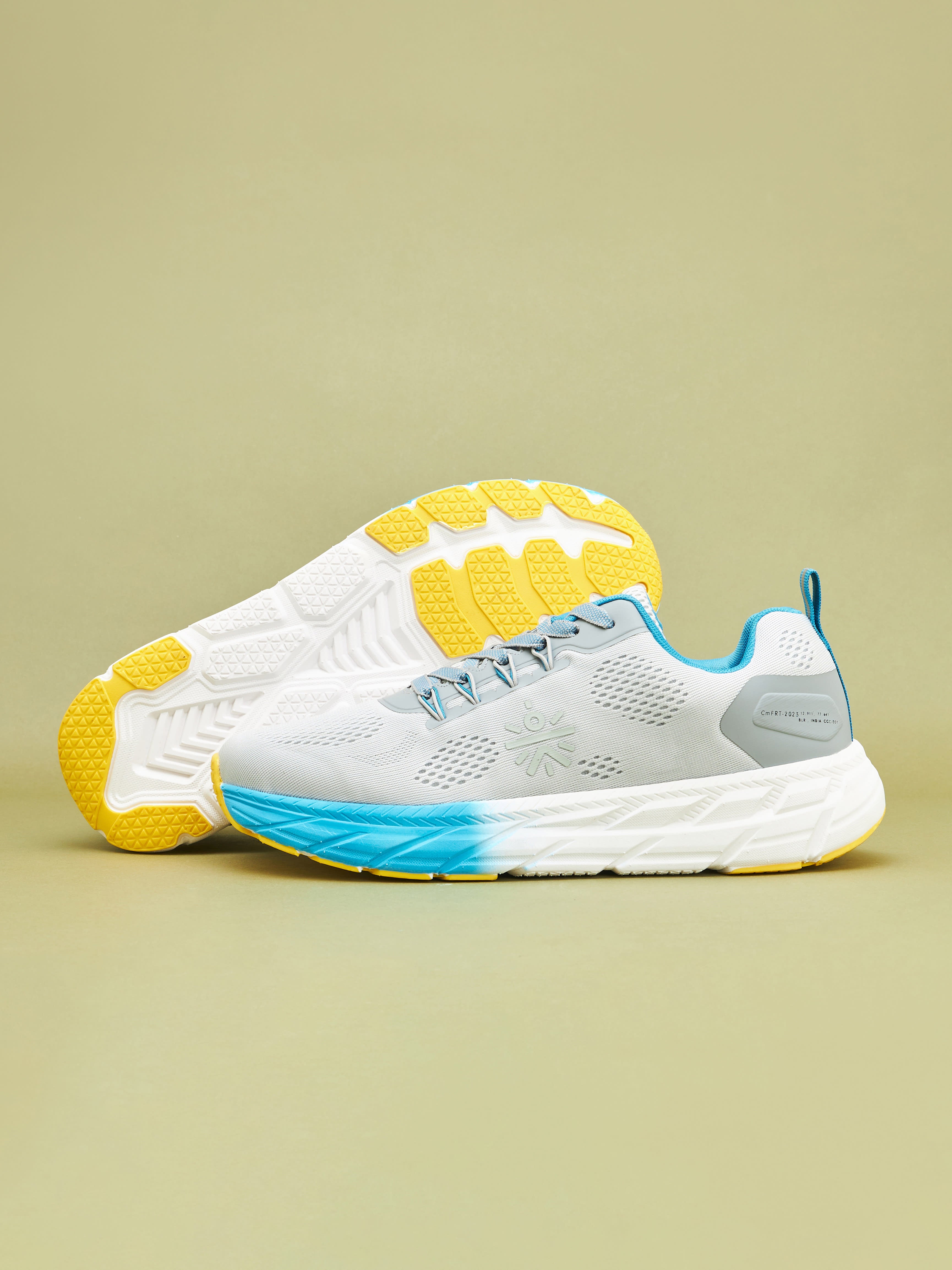 cult EZ+ Ryde Men Running Shoes - Ash Grey/Turquoise Blue
