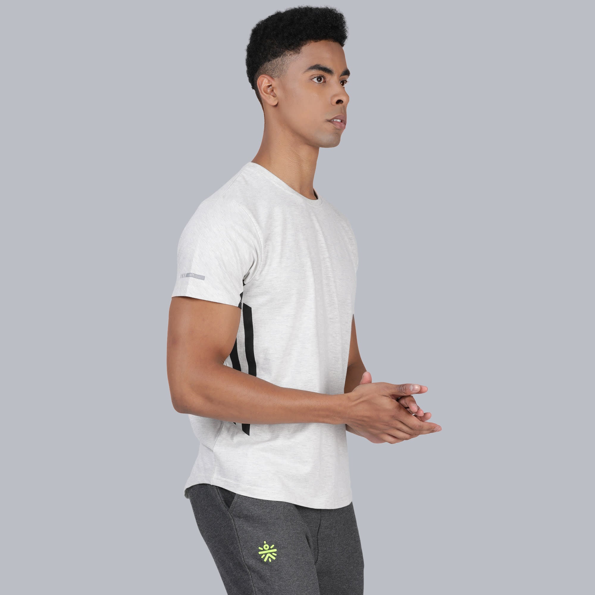 Signature Active Grey Cotton Tee