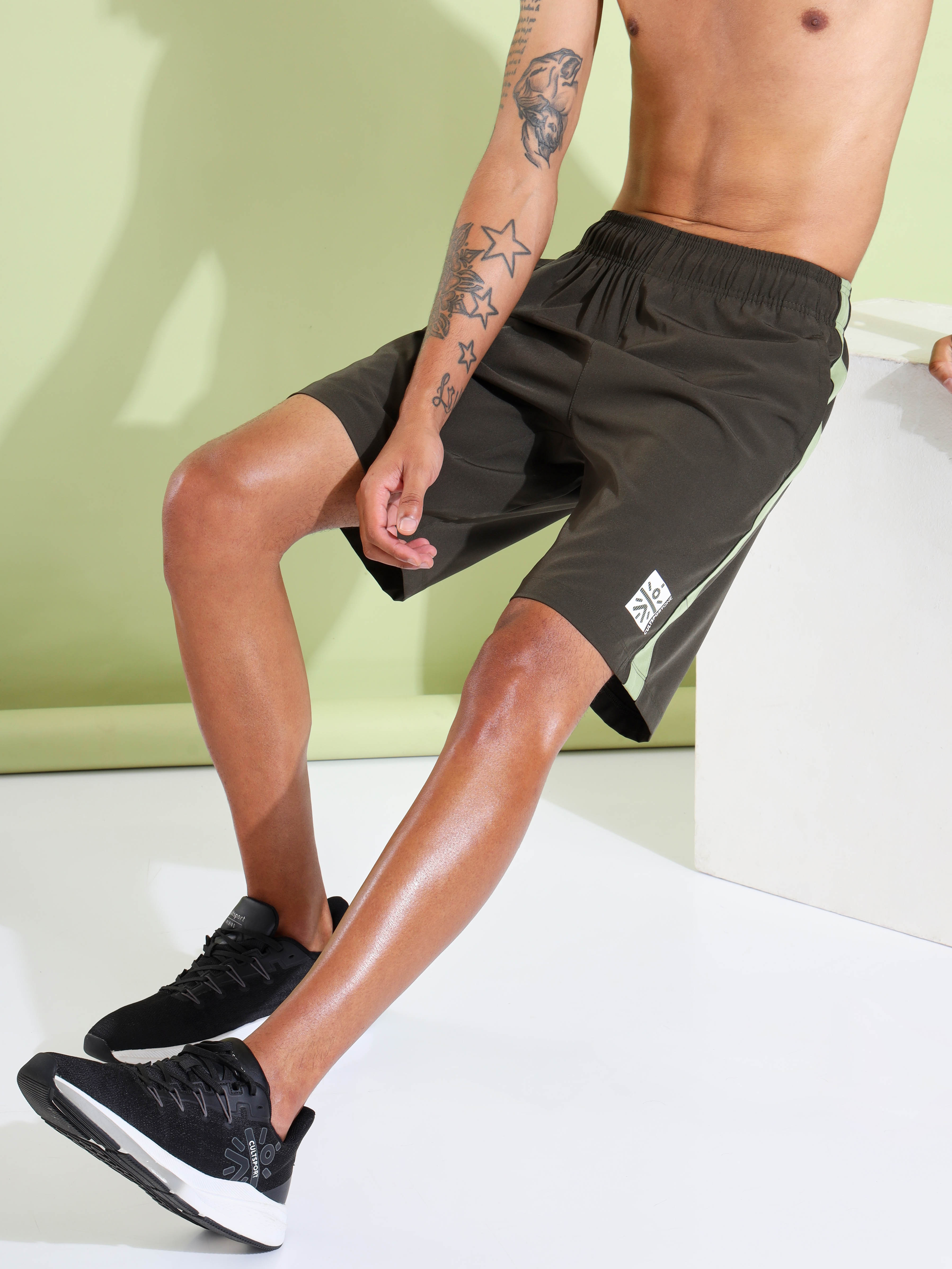 Workout Shorts with Contrast Panels