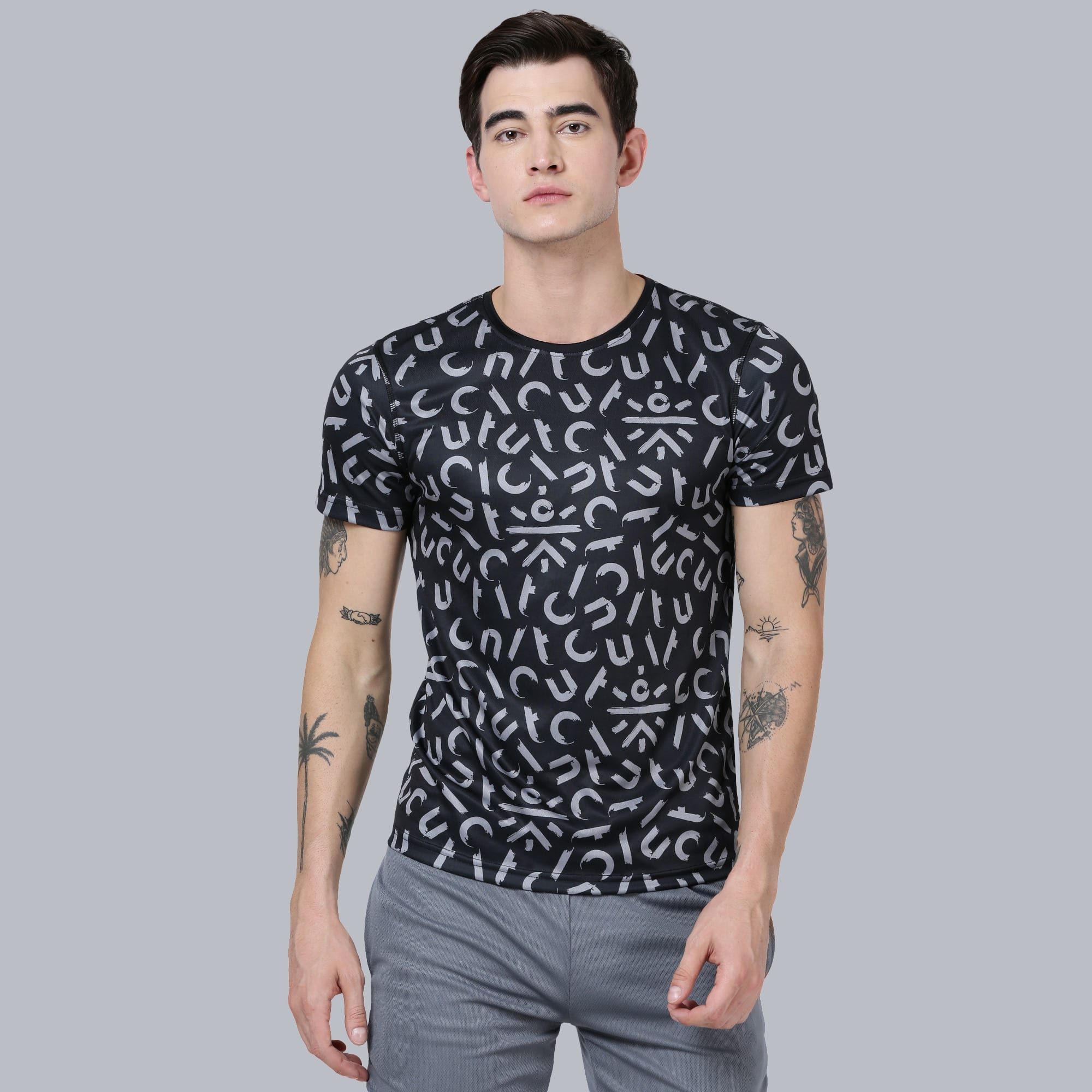 Code Alphabet Black Running Tee