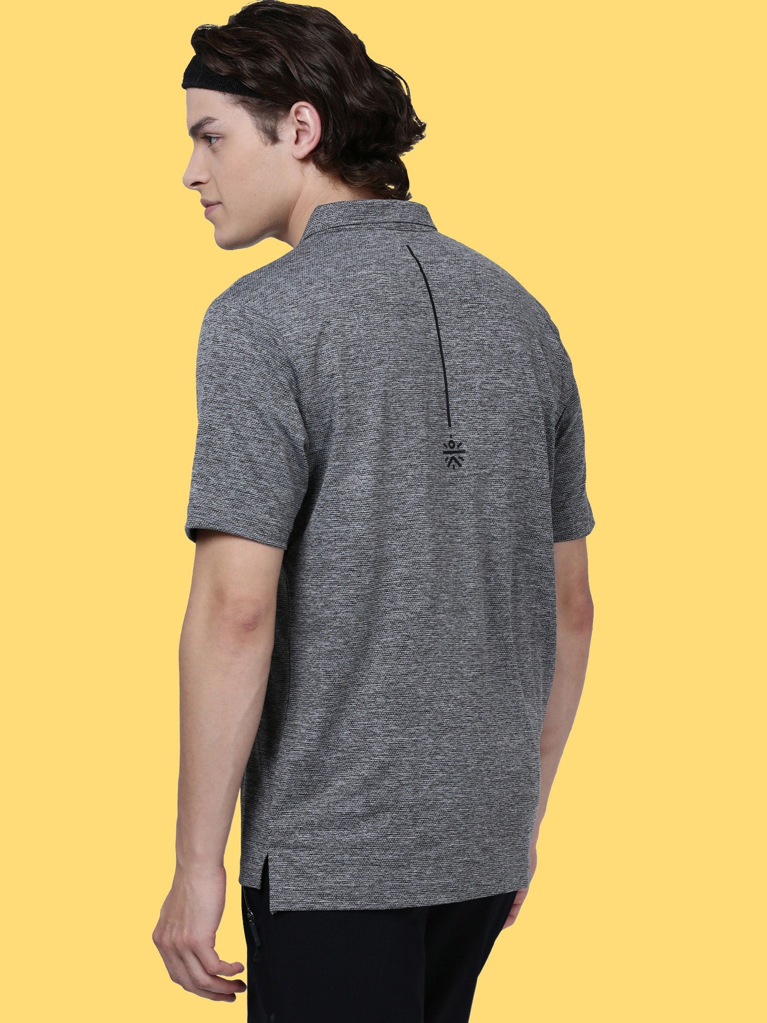 Blakout Finish Grey Relaxed Polo