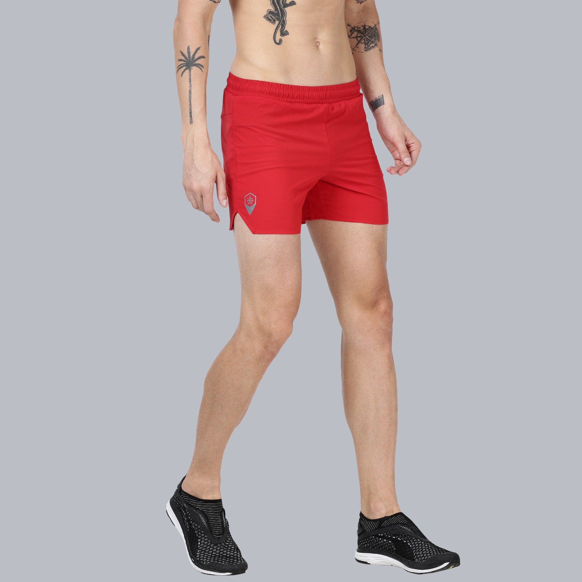 Vitals Bolt Red Running Shorts