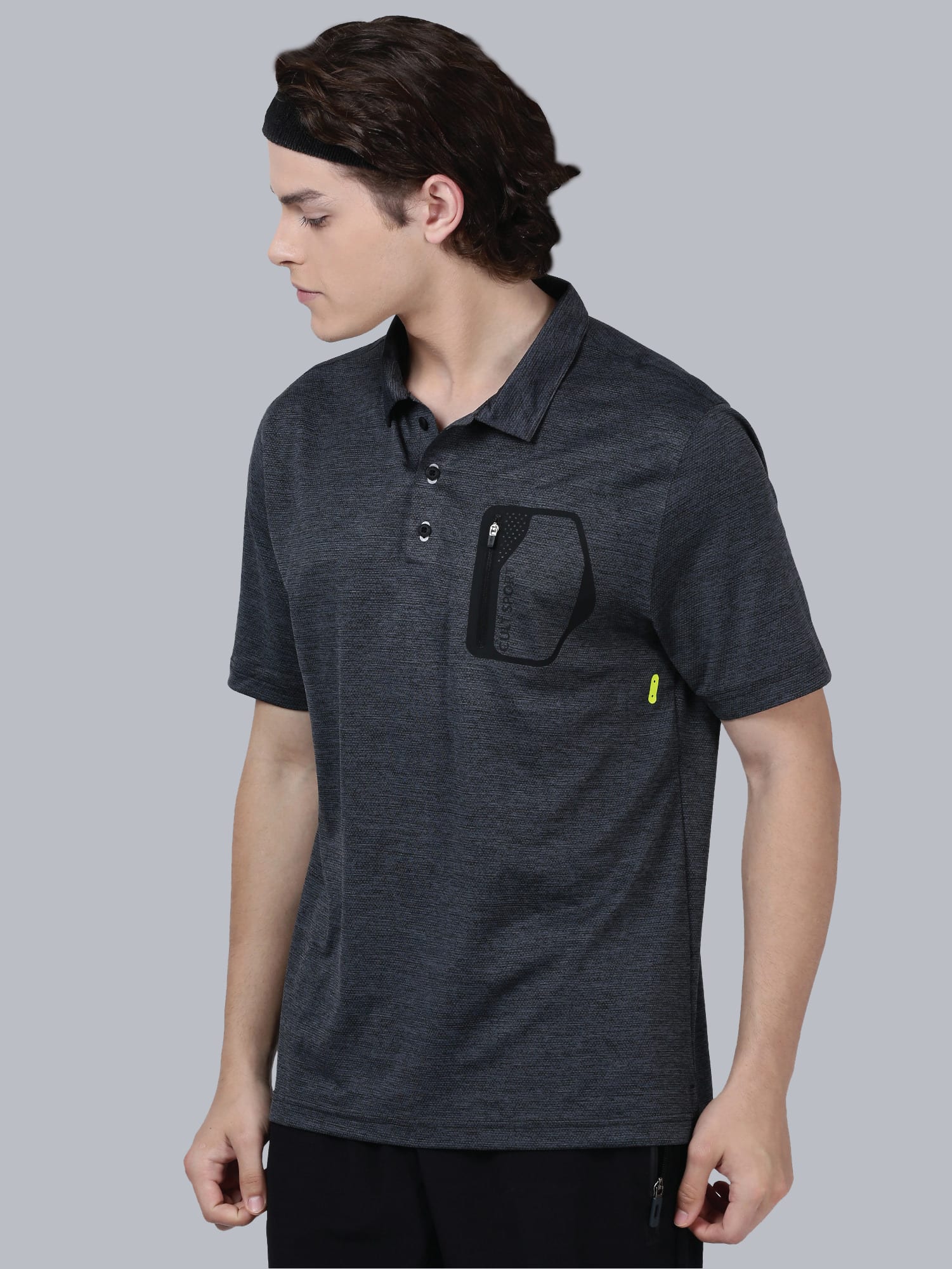 Blakout Finish Dark Grey Relaxed Polo