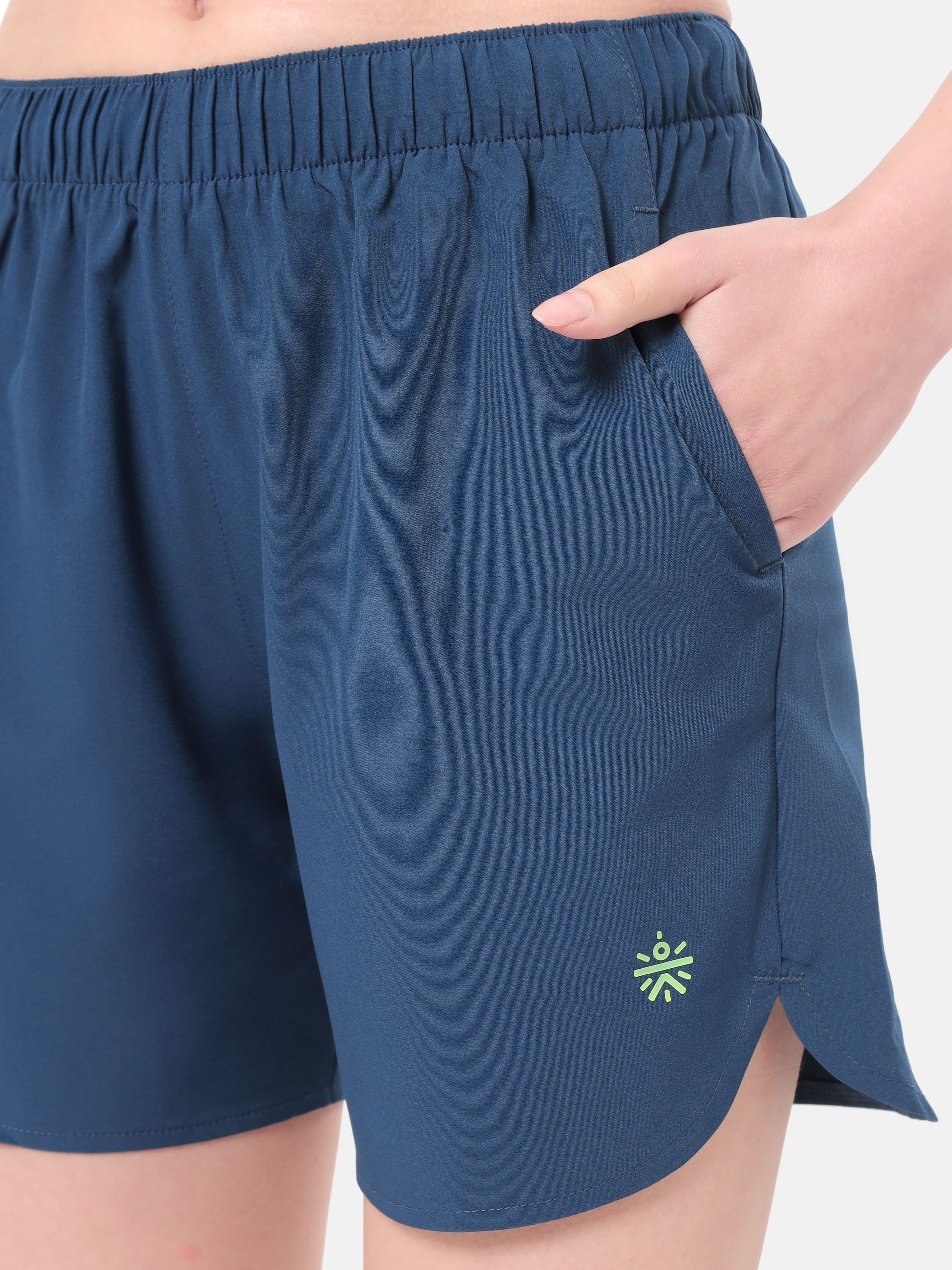 Pack of 2 Solid Shorts with Curved Hem