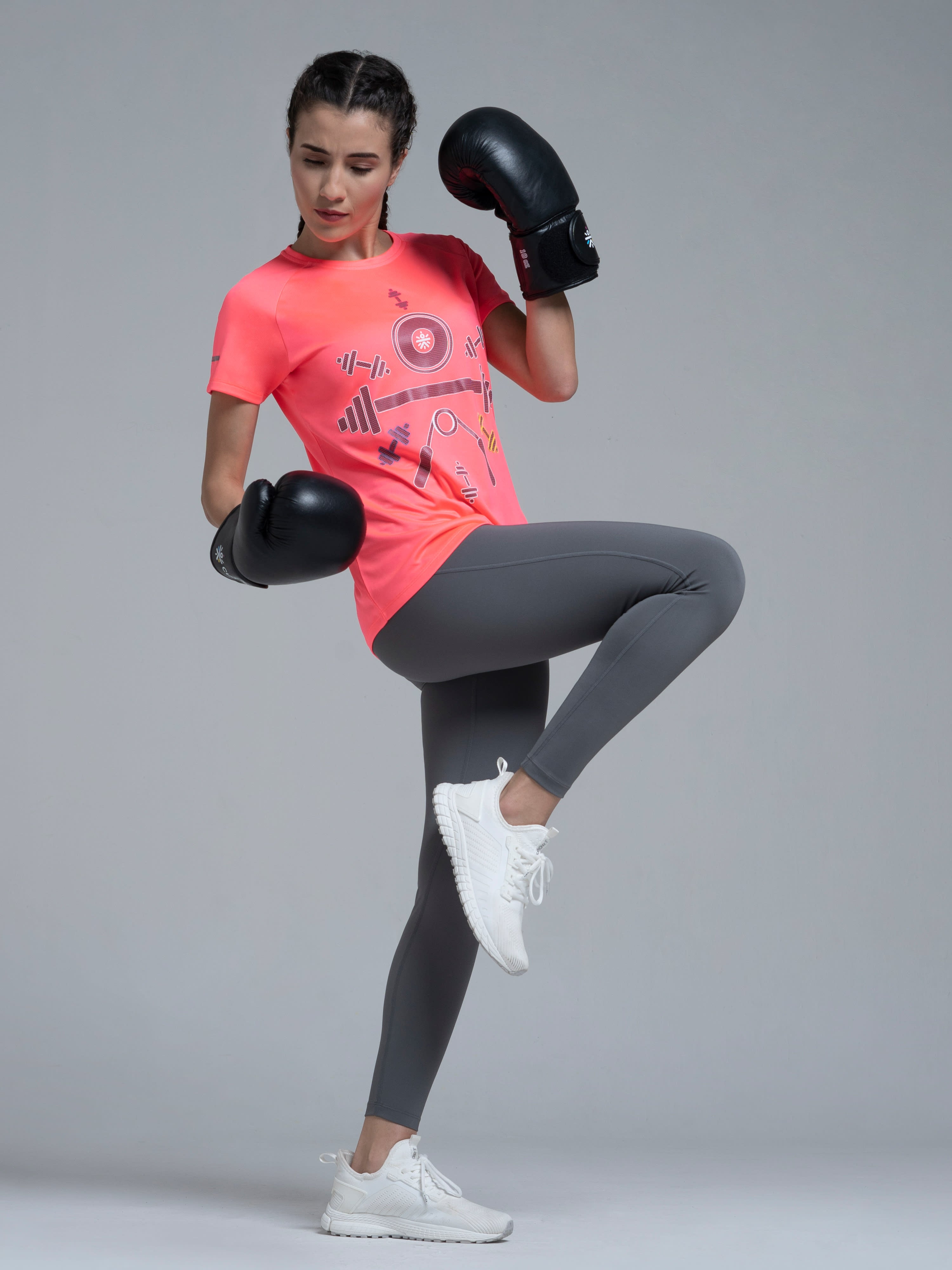 Women's Pastel Printed Workout T-shirt