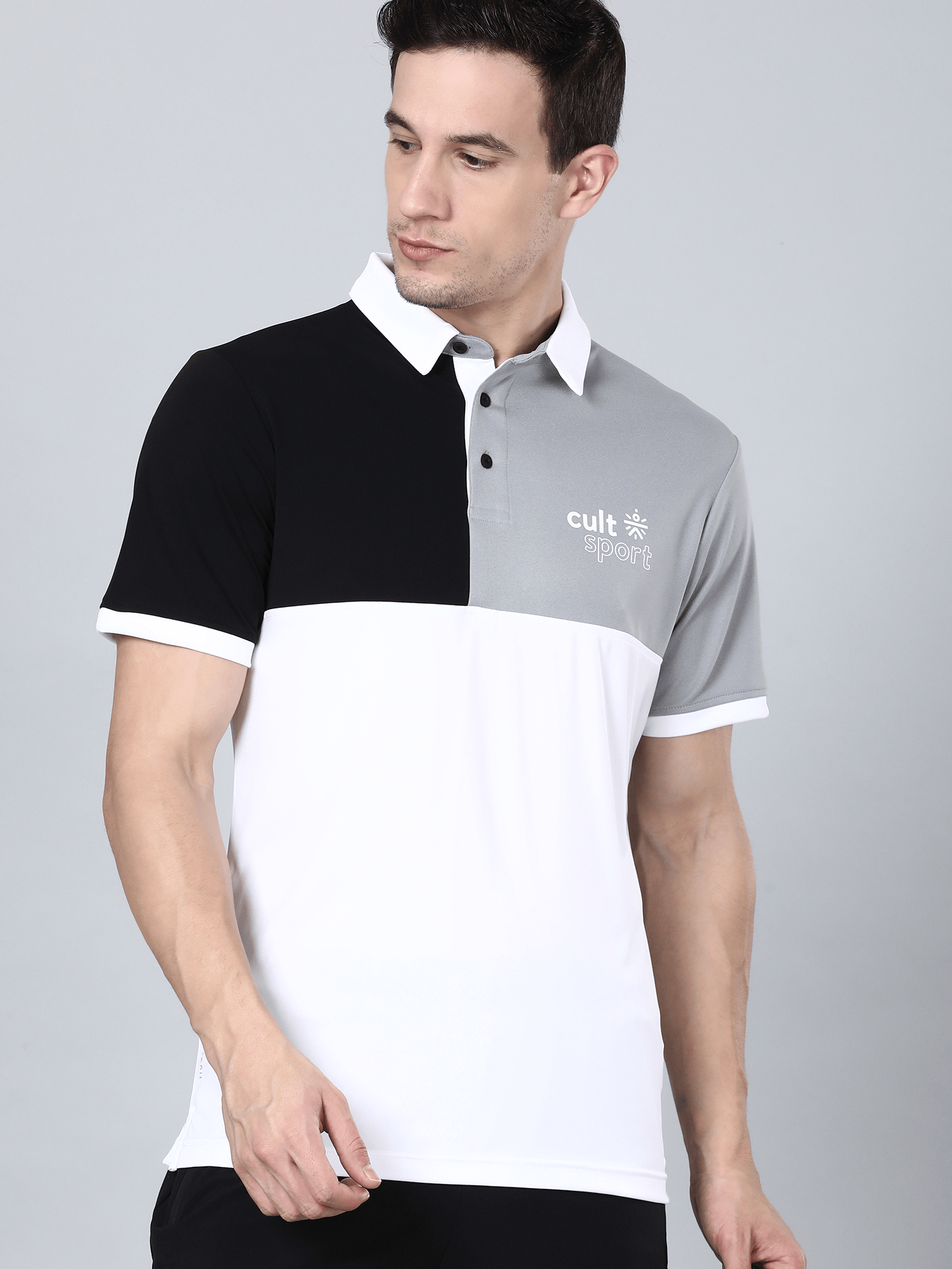 Signature Tri-tone White Gym Polo