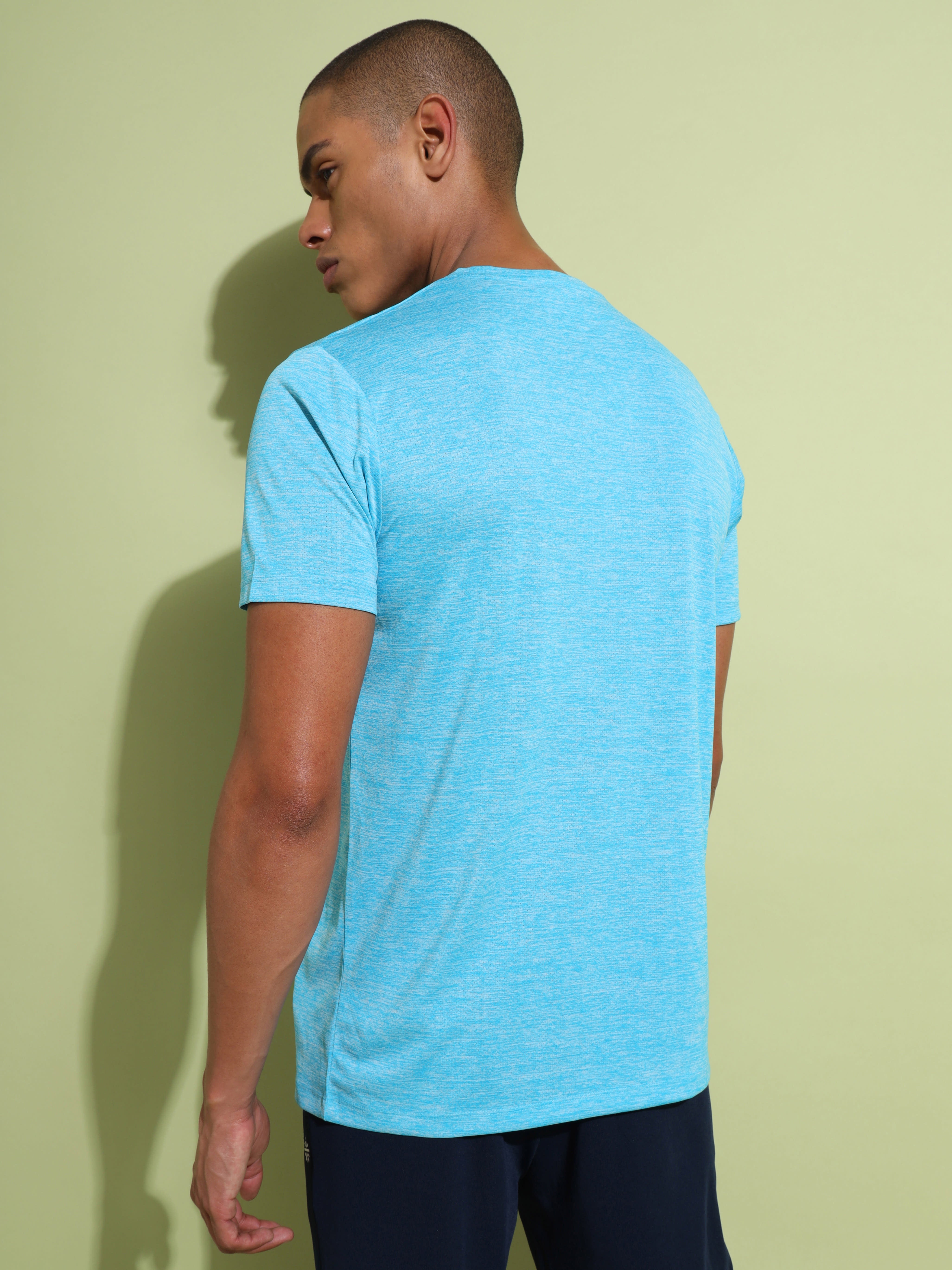 Melange Workout T-shirt with Graphic Print