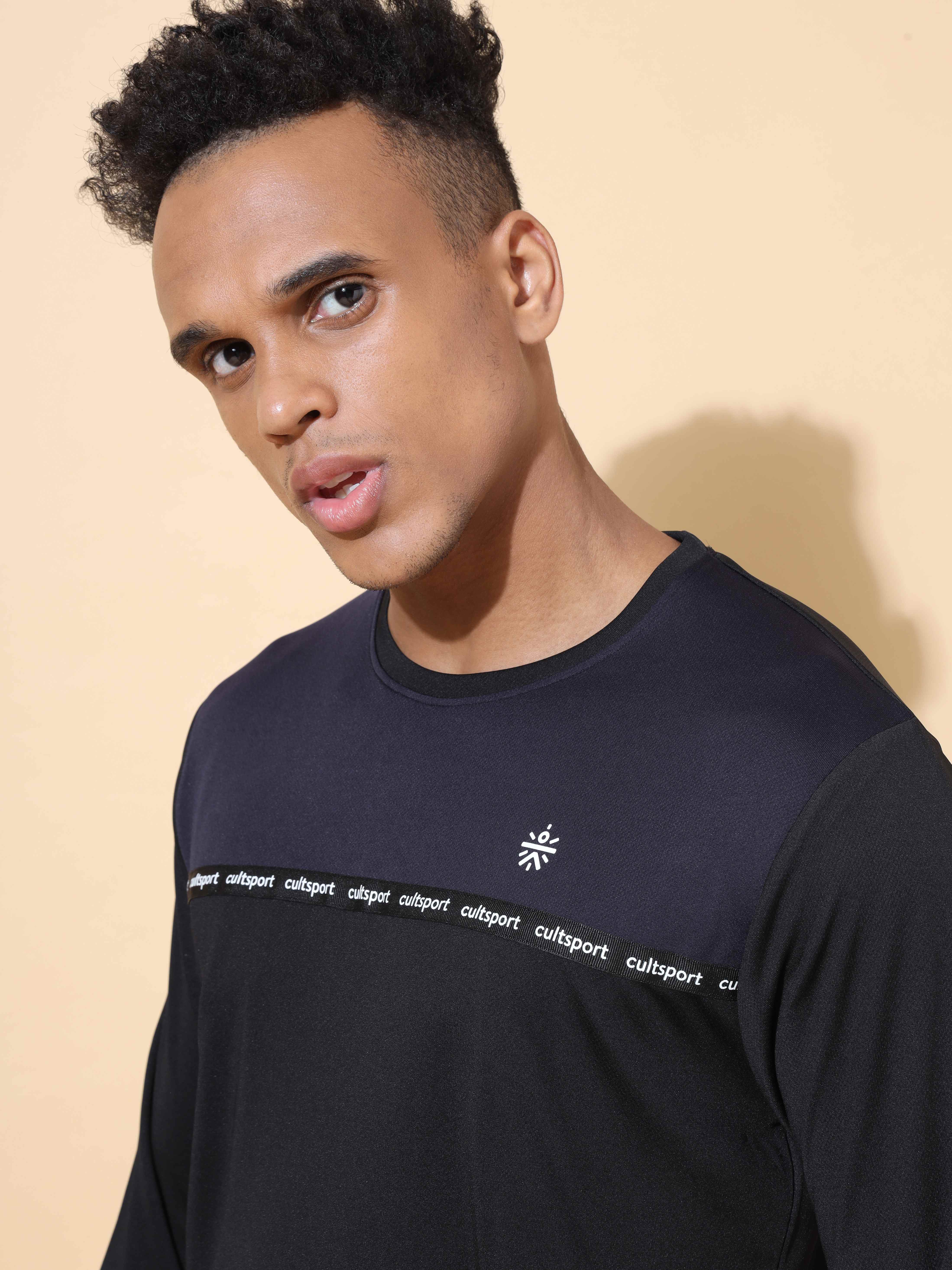 Colourblock Active T-shirt with Thumbholes