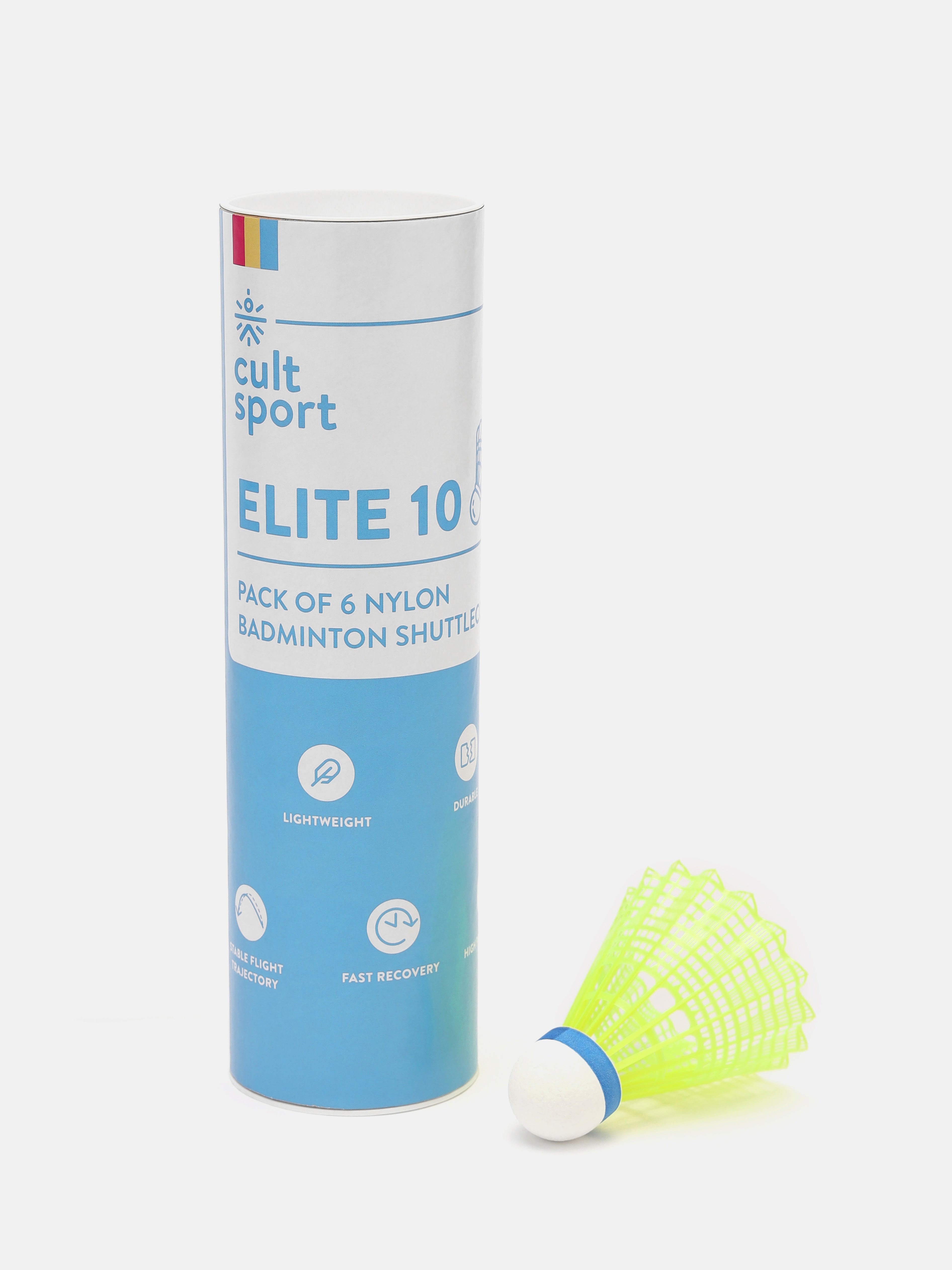 Pack of 6 Elite 10 Nylon Shuttlecocks