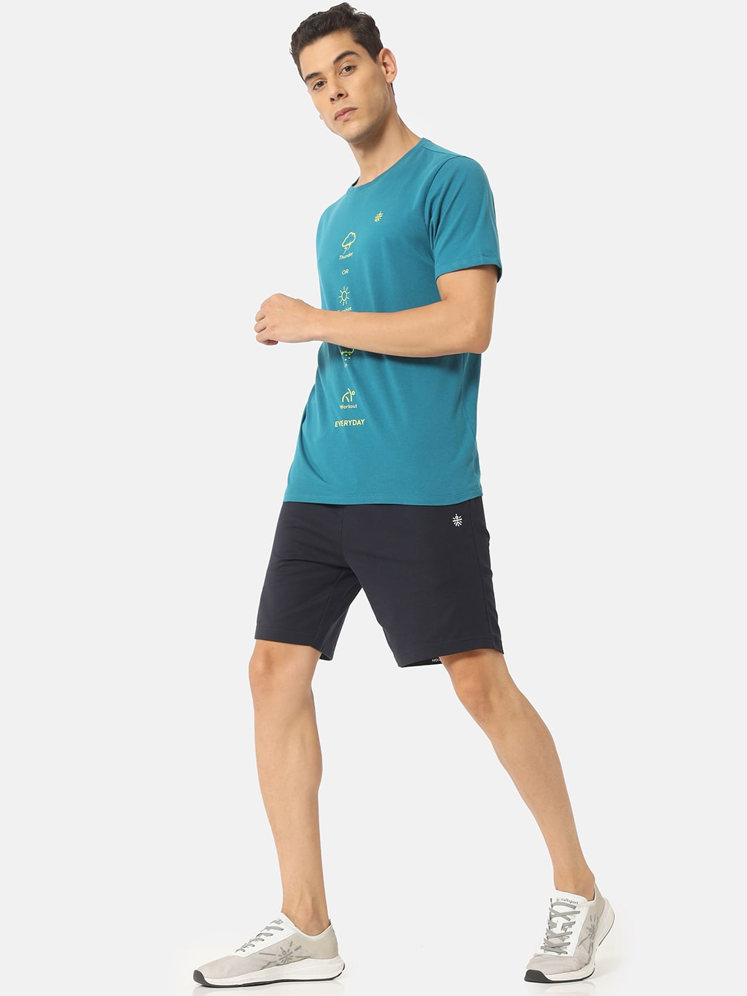 Graphic Print Shorts with Side Pockets