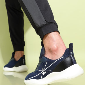 cult Racer Men Running Shoes - Navy Blue/Black