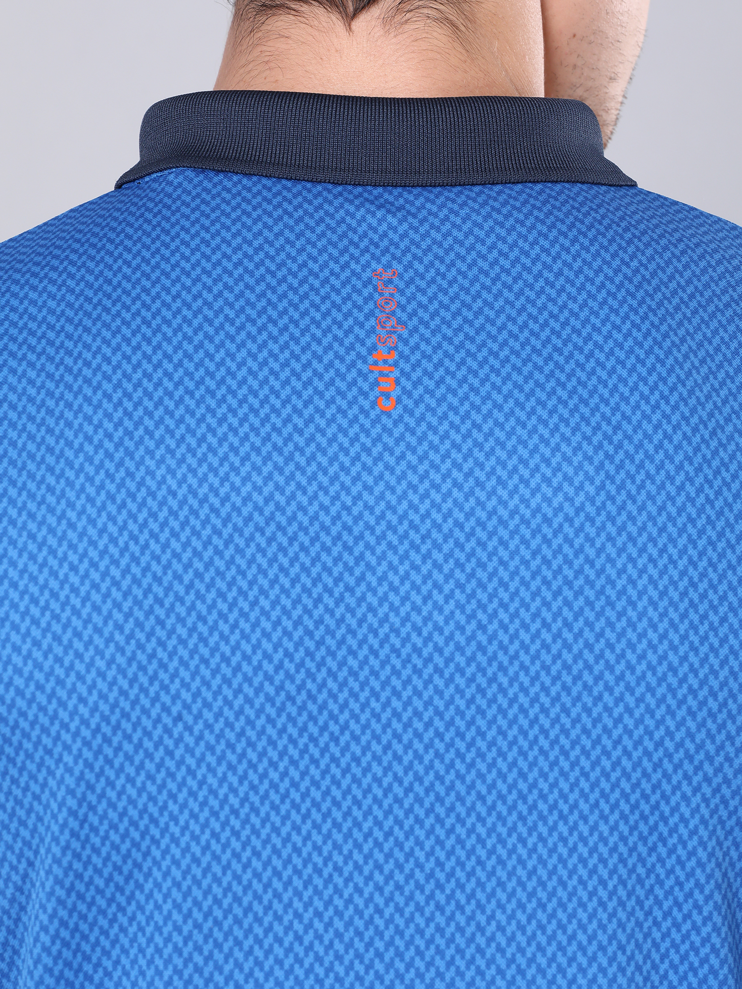 Signature Micro Prints Blue Polo