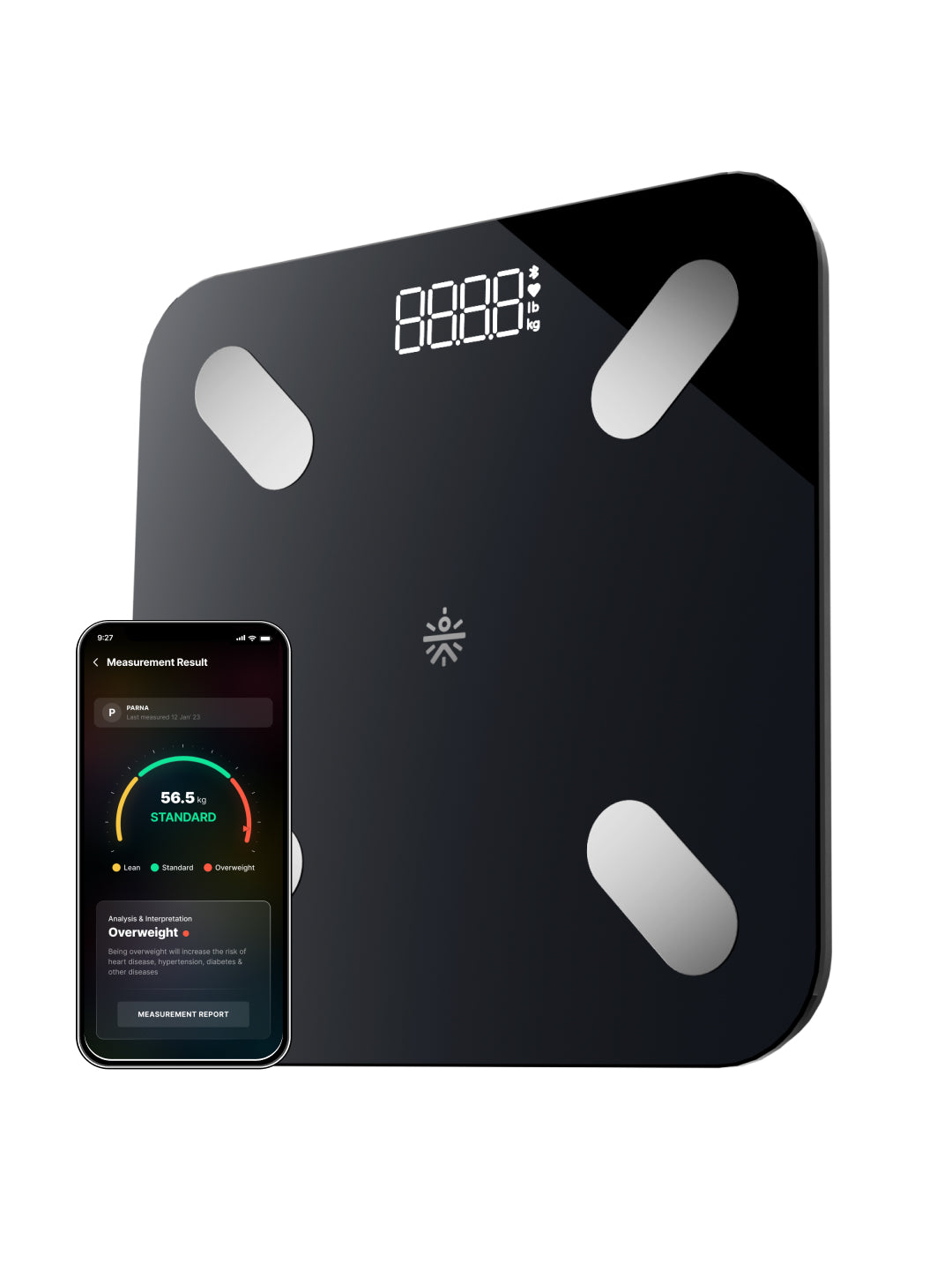 cult Smart Body Fat Scale, US FDA Approved, 20+ Parameters, BMI, 10 members, Bluetooth Weight Machine, Body Fat Analyzer, LED Display.