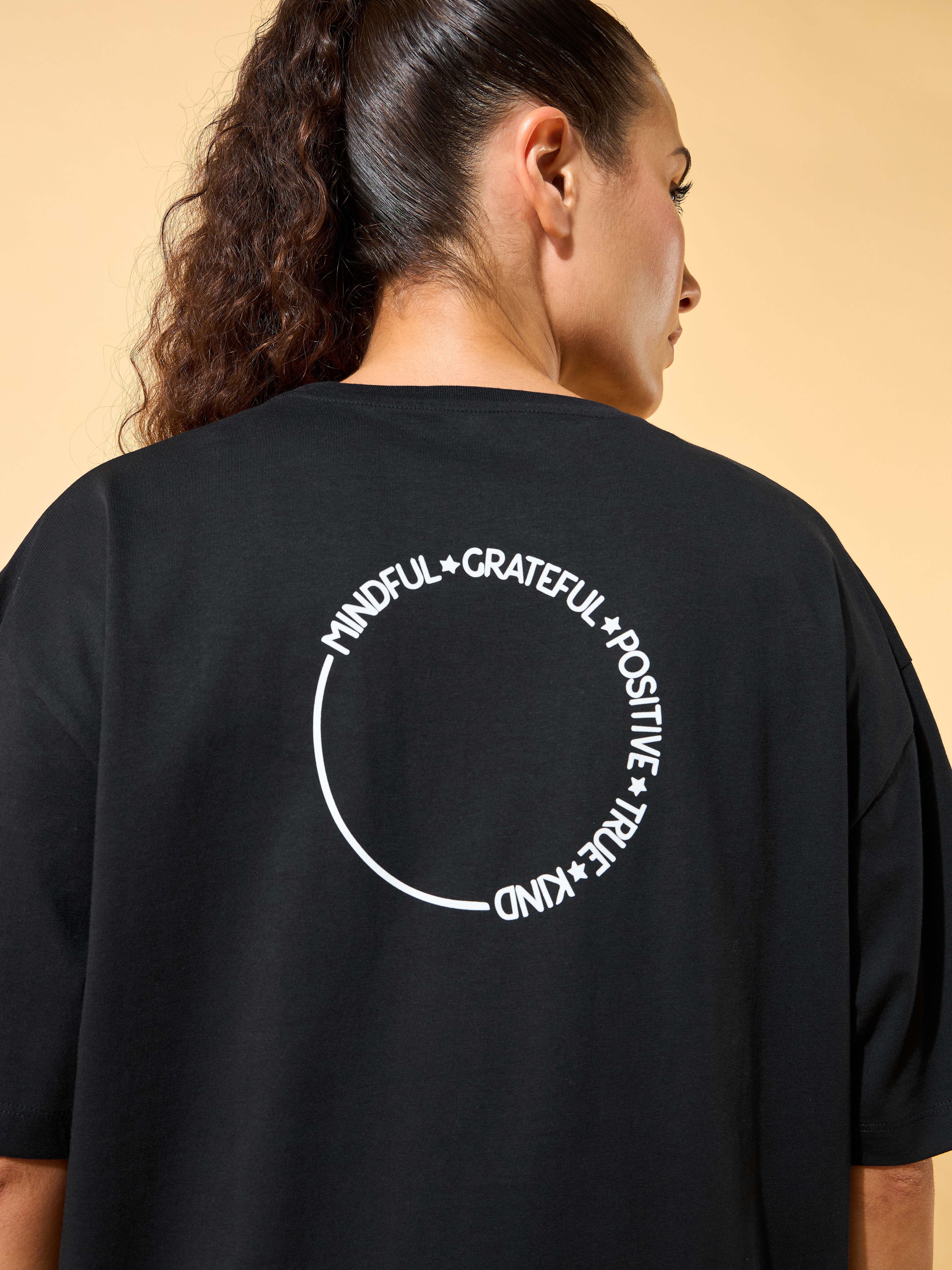 Circle Of Positive Print Oversized T-shirt