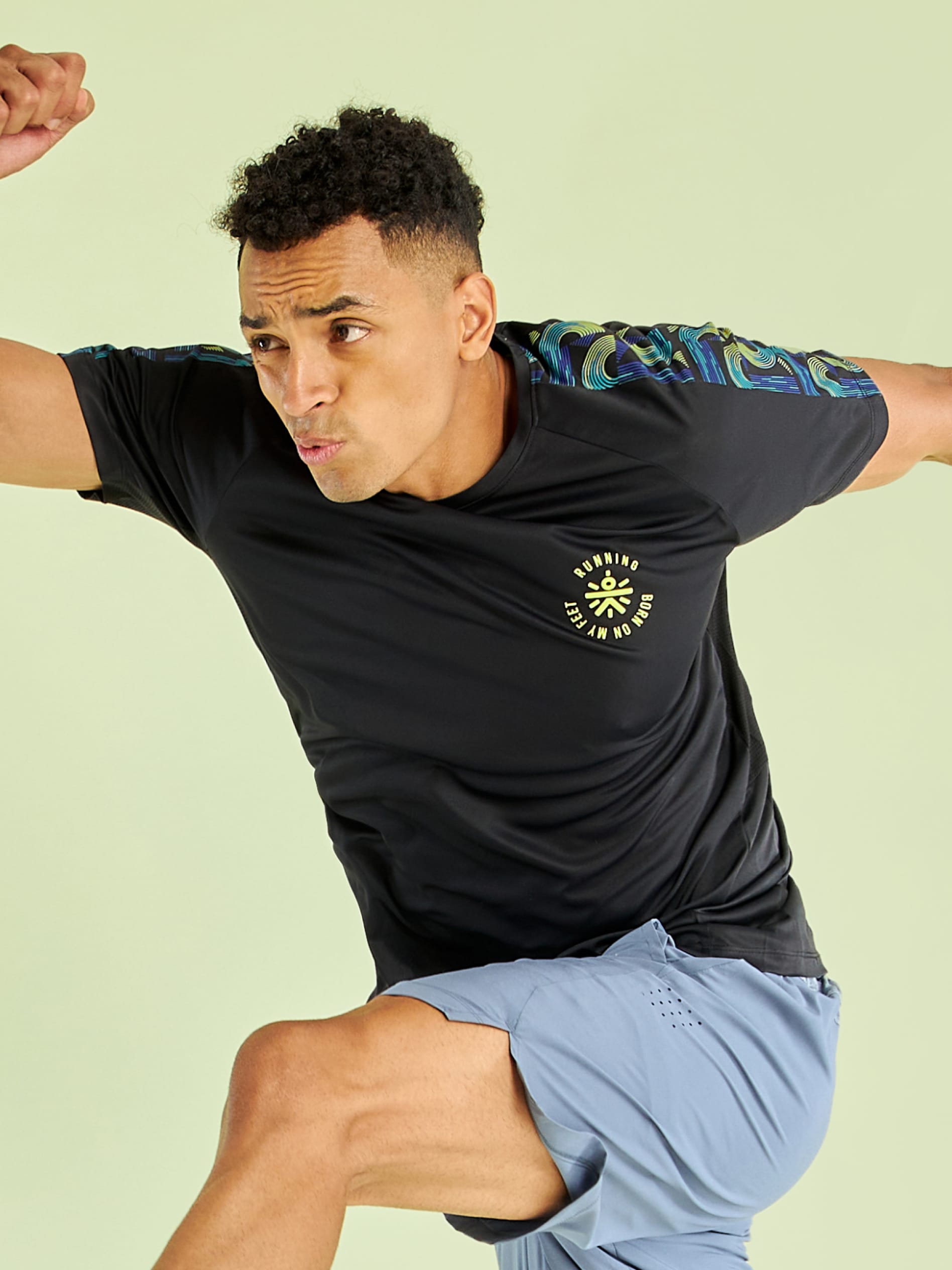 Panelled T-shirt with Sleeve Taping