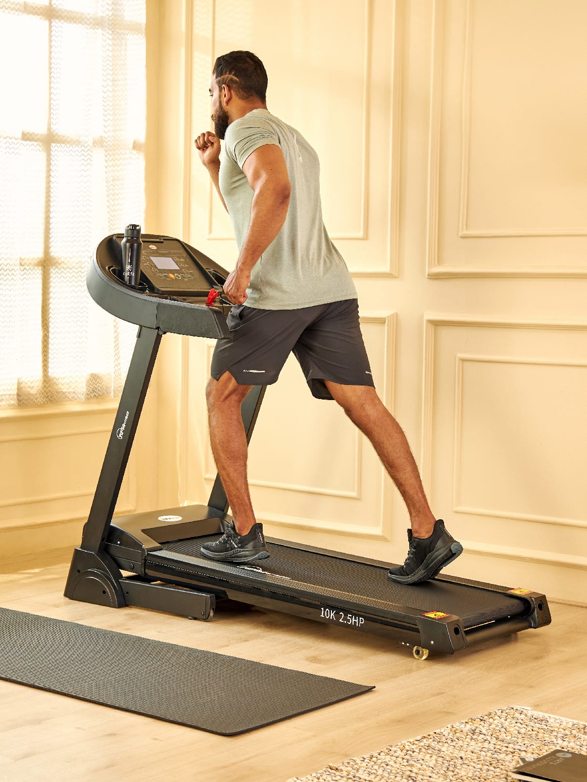 10K 2.5HP DC Treadmill | 2-level Manual-incline | Max Speed-14kmph | Max Weight-120kg (with 6 months extended warranty)
