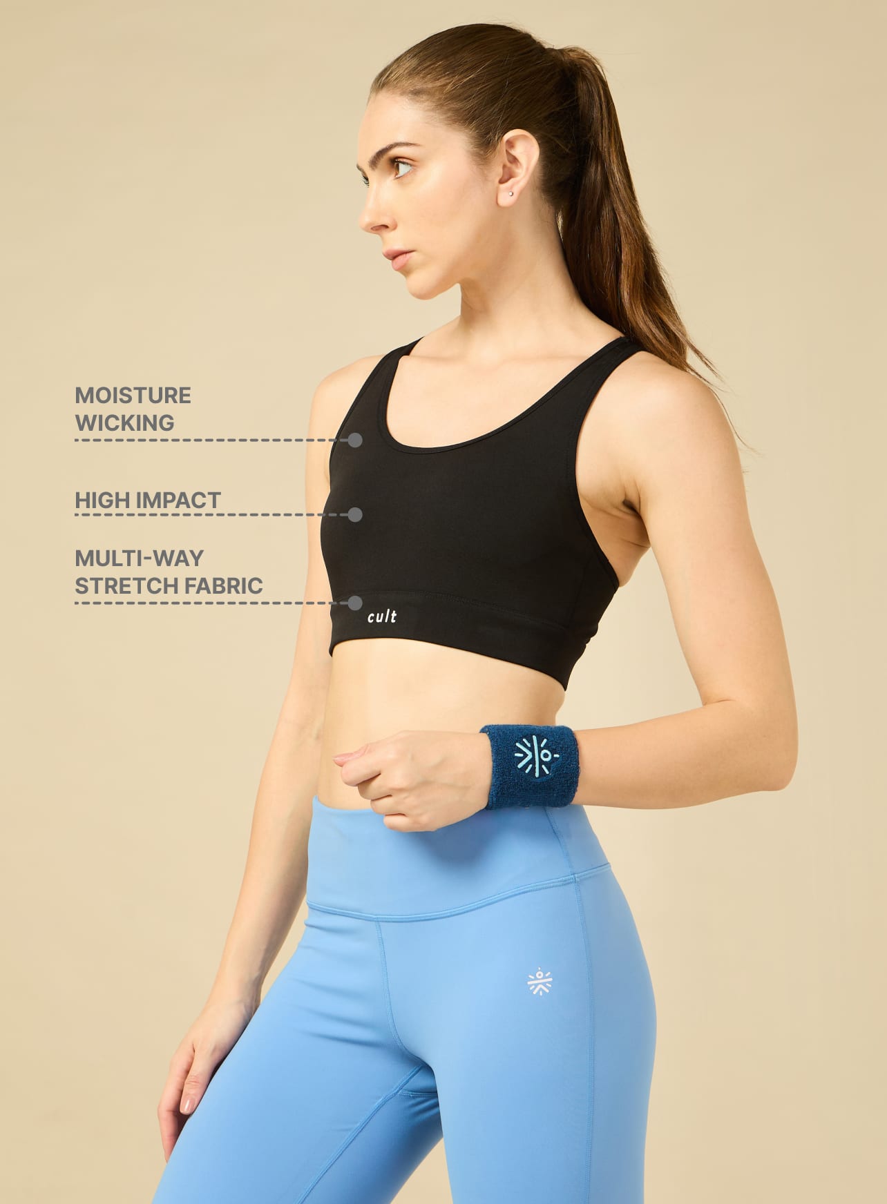 Cult Black Racer back Hook Bra