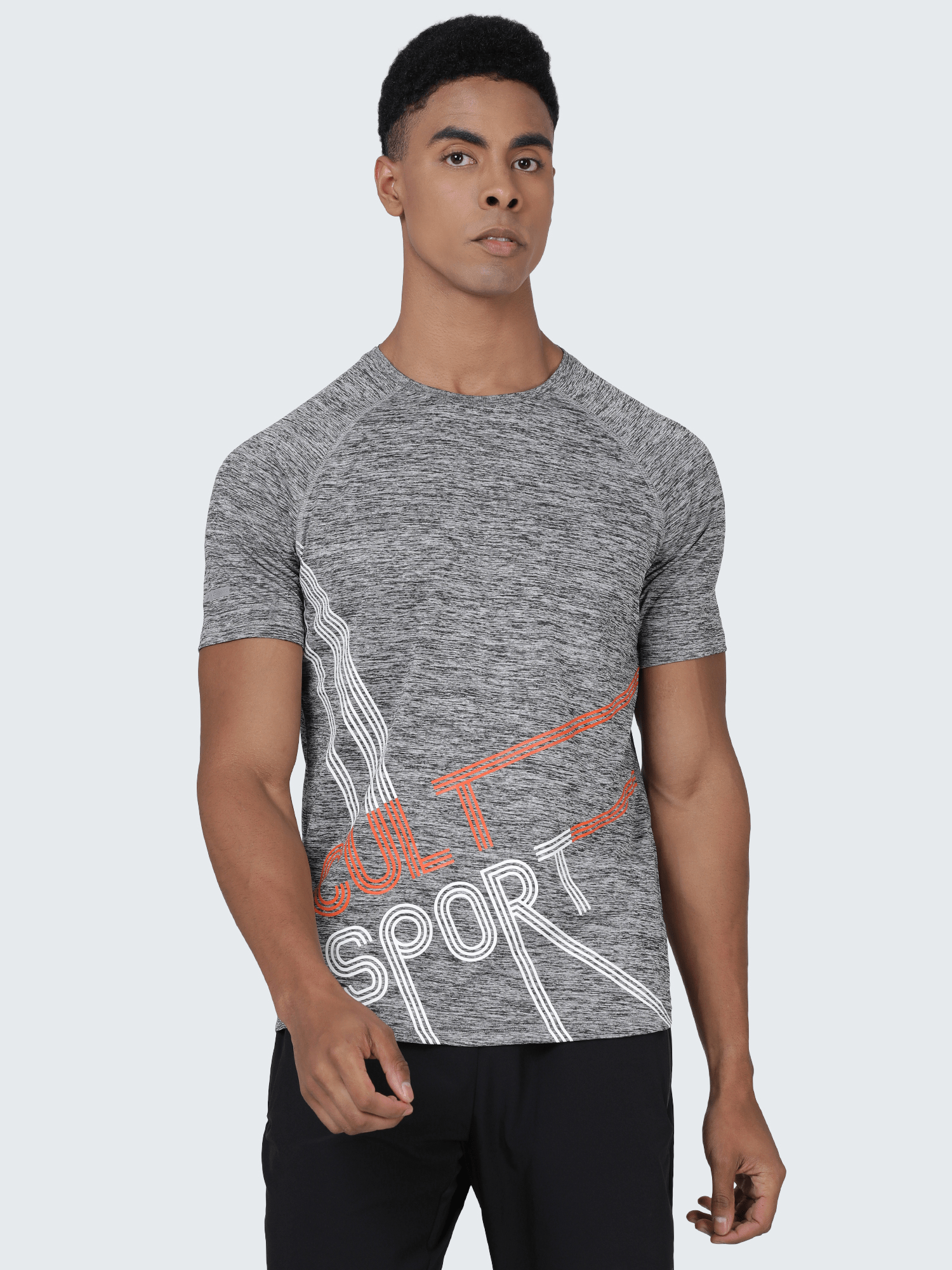 Signature Network Grey Mel Workout Tee