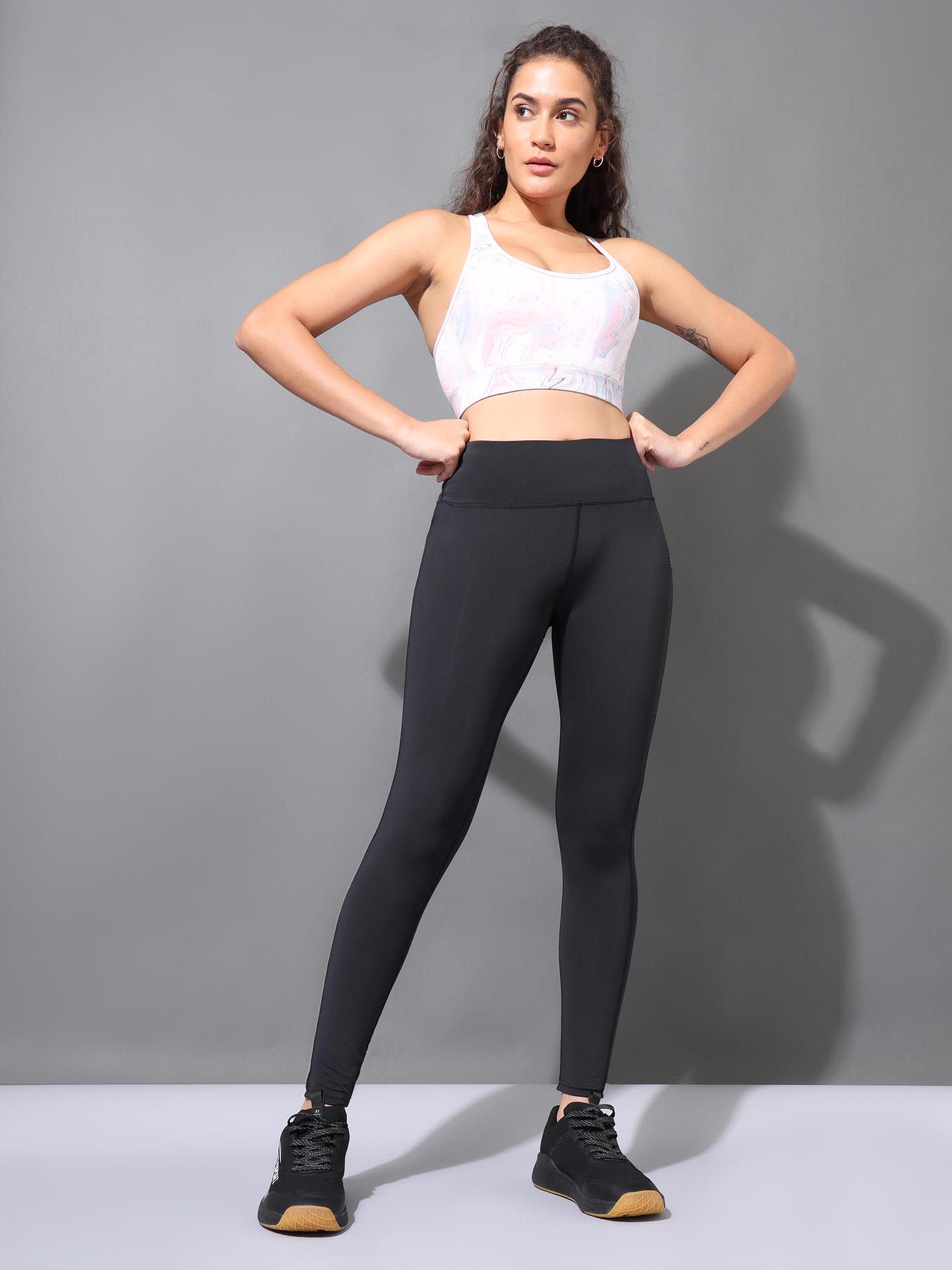 Black & Maroon Pack of 2 High Waist Compression Tights