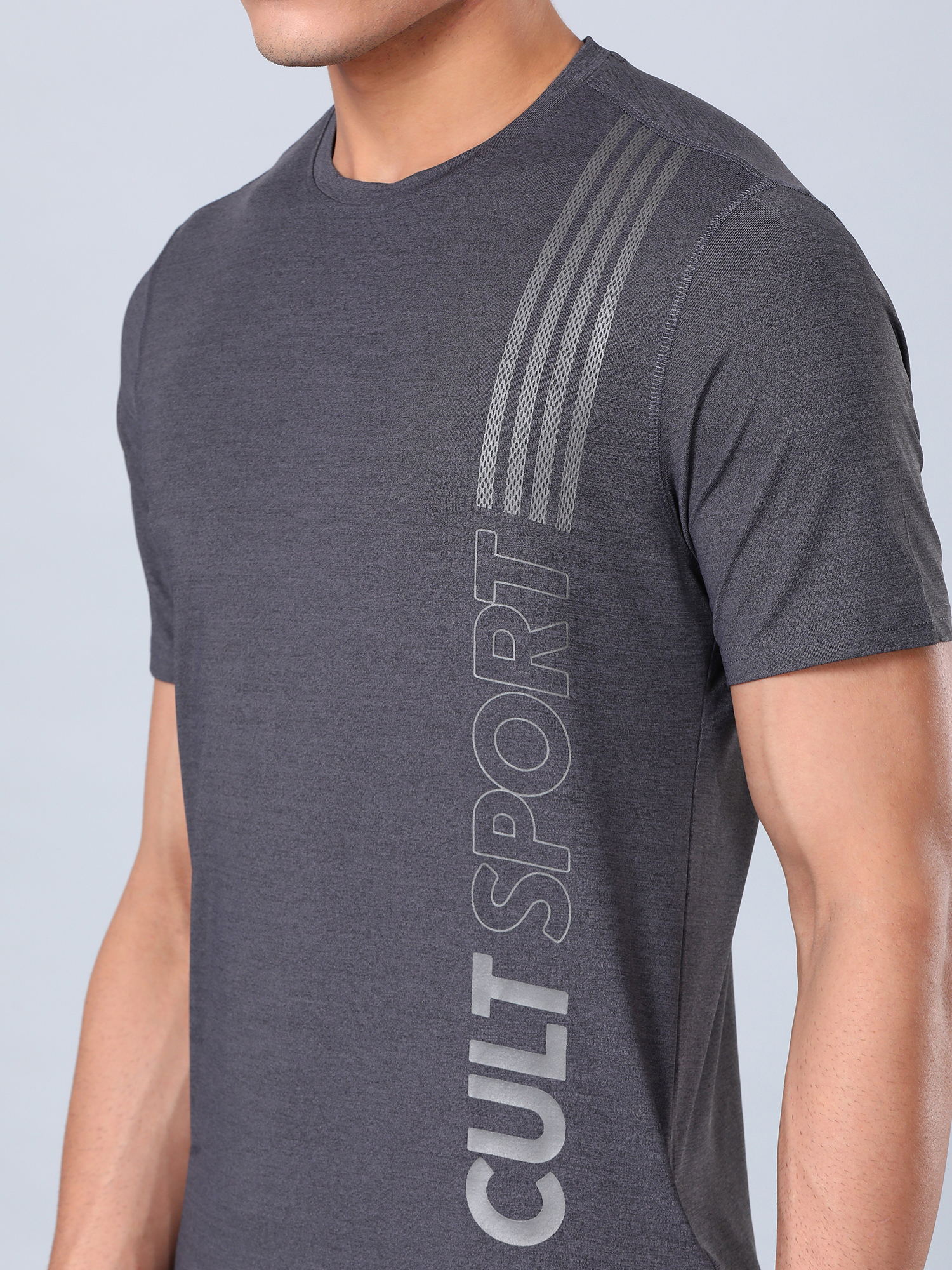 Signature Striped Slim Fit T-shirt - Charcoal