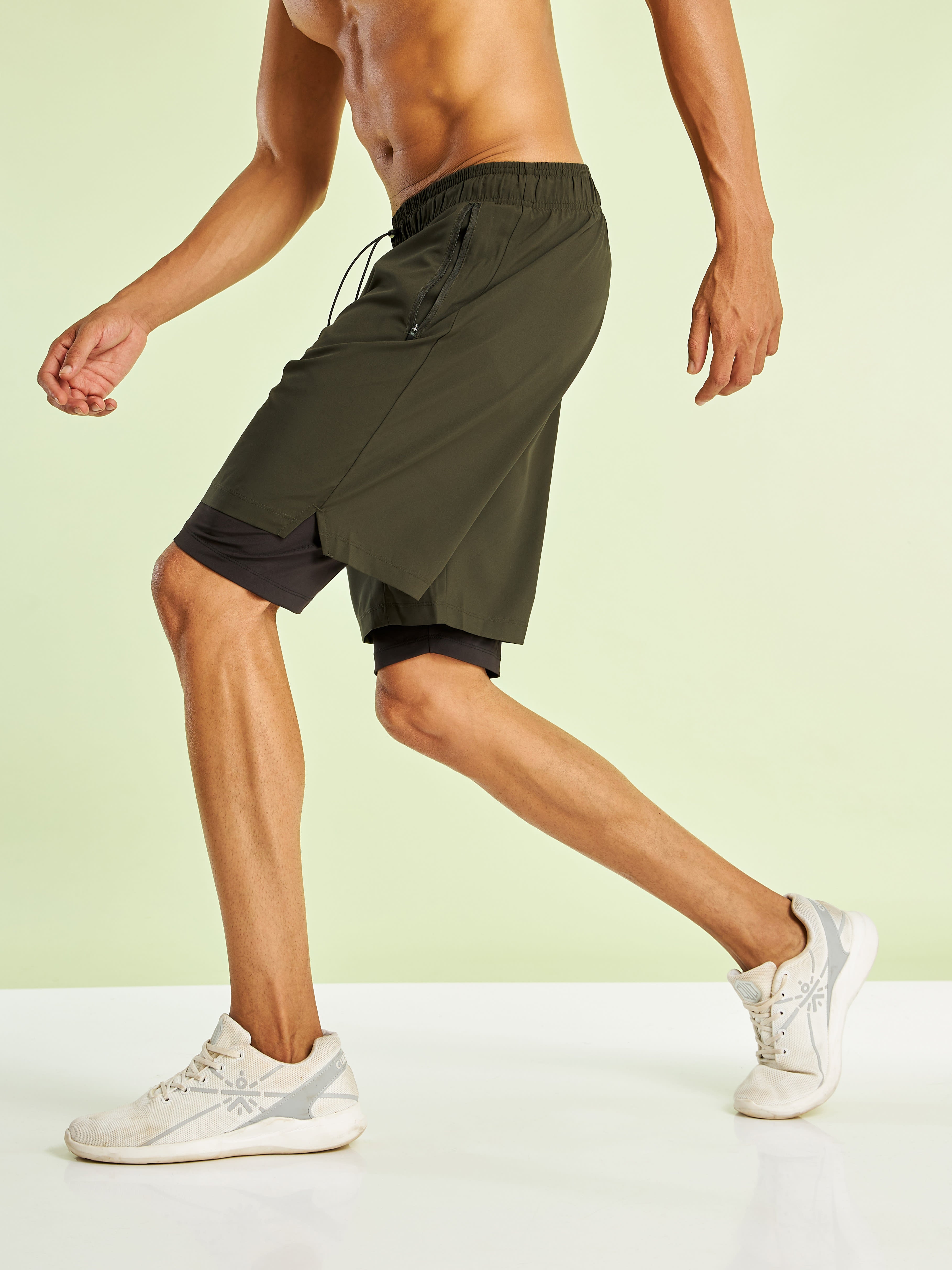 Graphic Running Shorts with Inner Tights