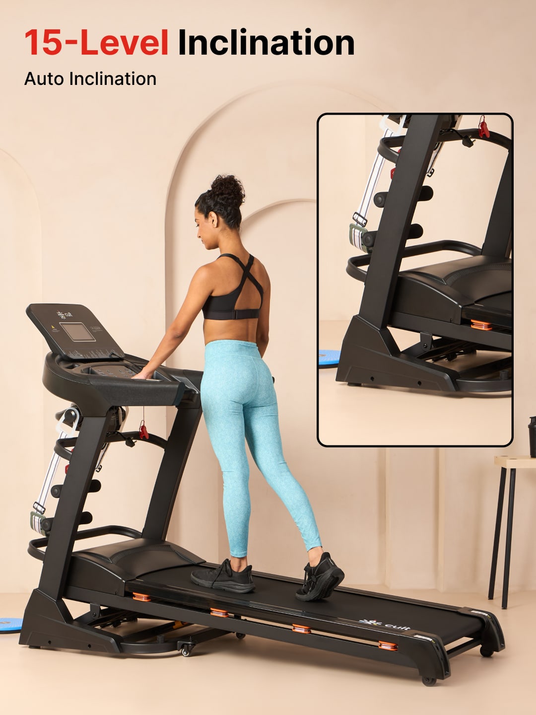 Cultrun M5 Multimode 5HP Peak Treadmill | 15-level Auto-Incline | Max Weight-130kg | Max Speed-18kmph (with 6 Months Extended Warranty)
