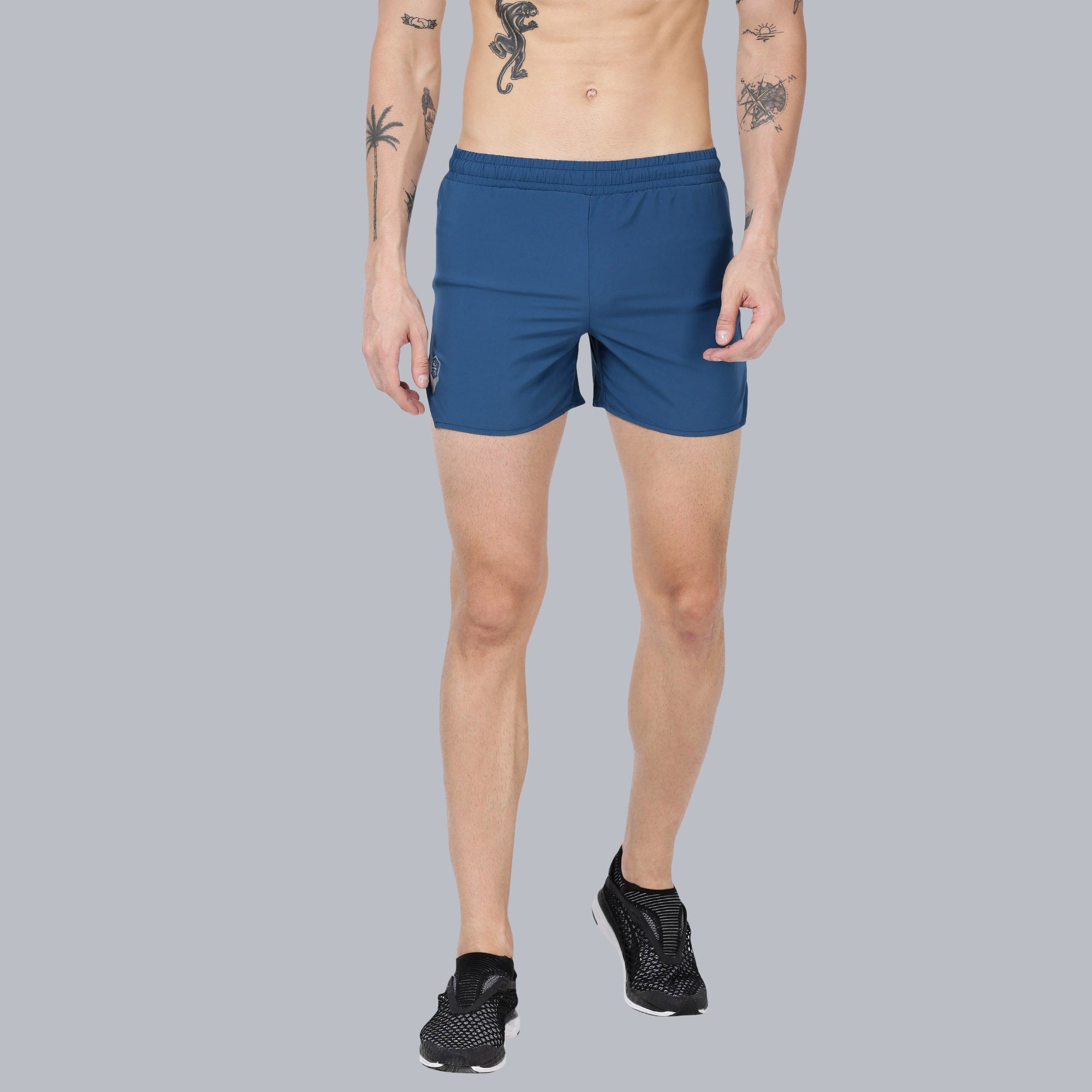 Vitals Bolt Teal Running Shorts