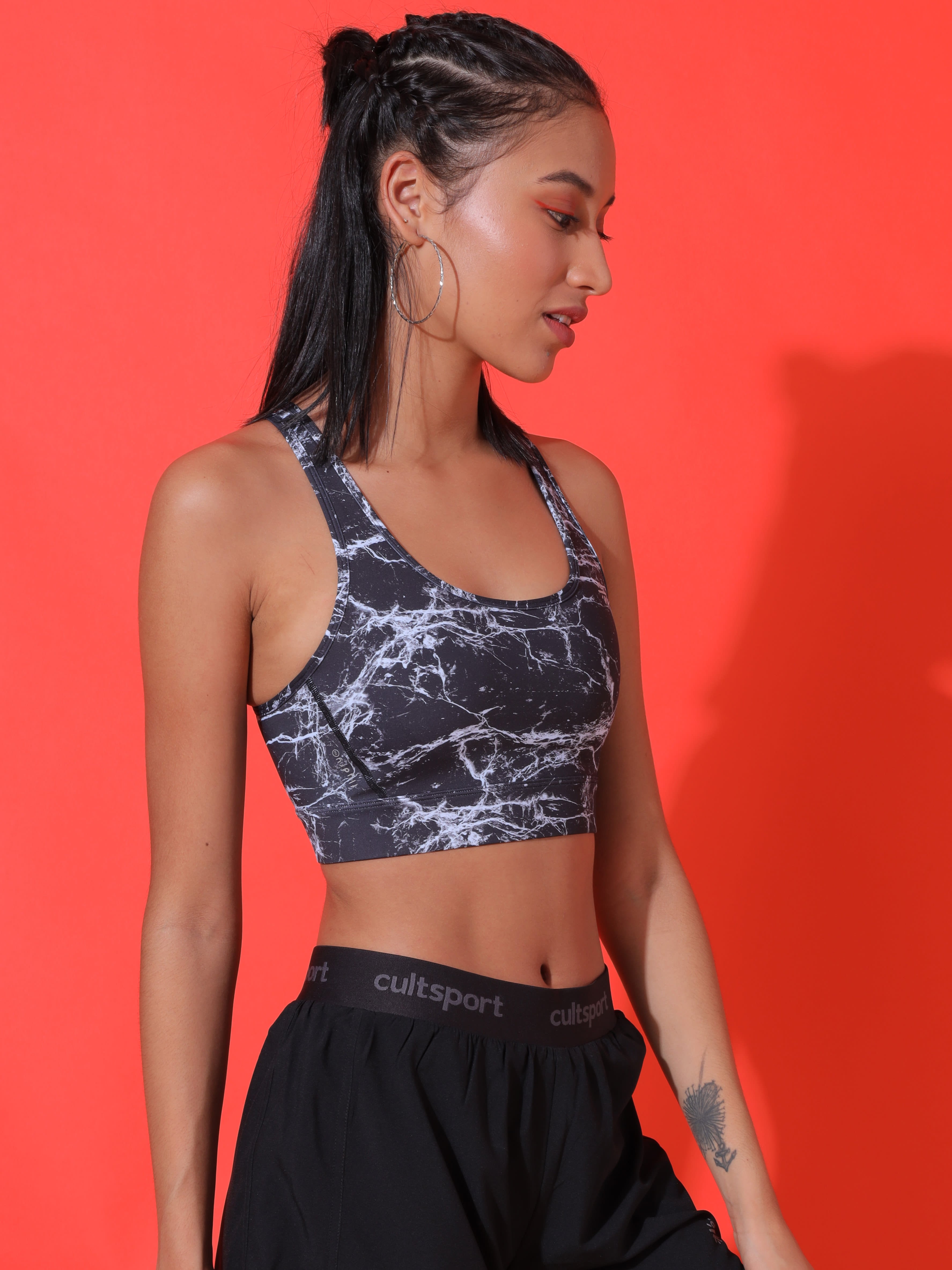 Marble Print Sports Bra