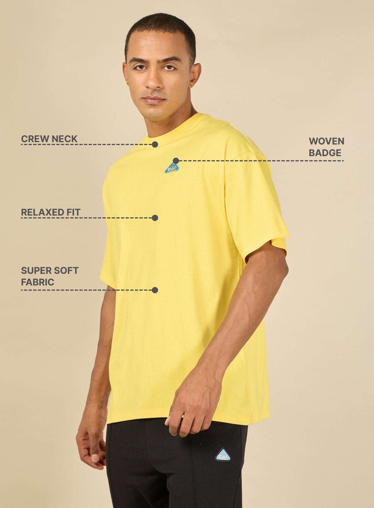 Men Yellow Cult Club Fan T-shirt