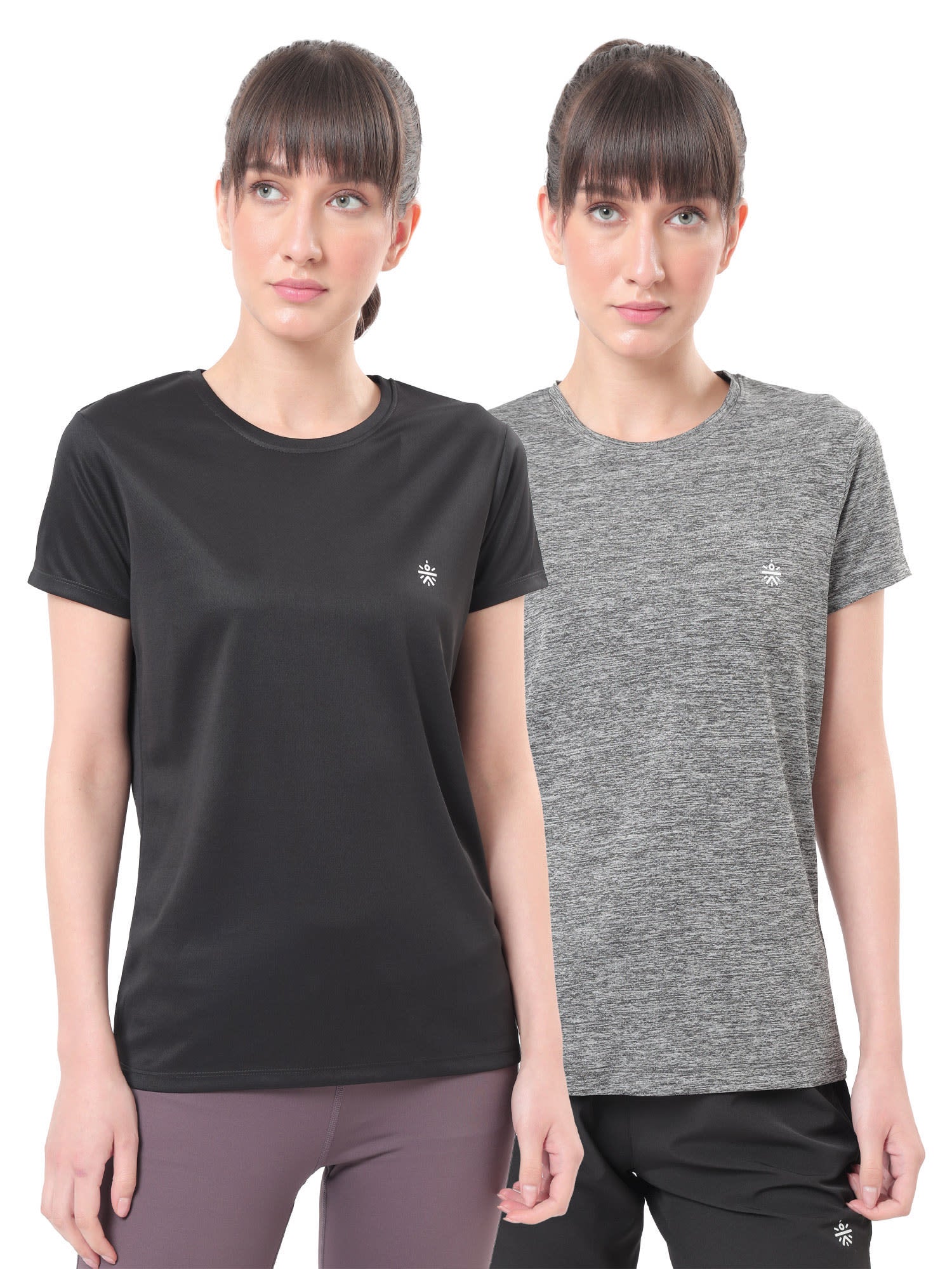 Textured Active T-shirt with Logo Pack of 2