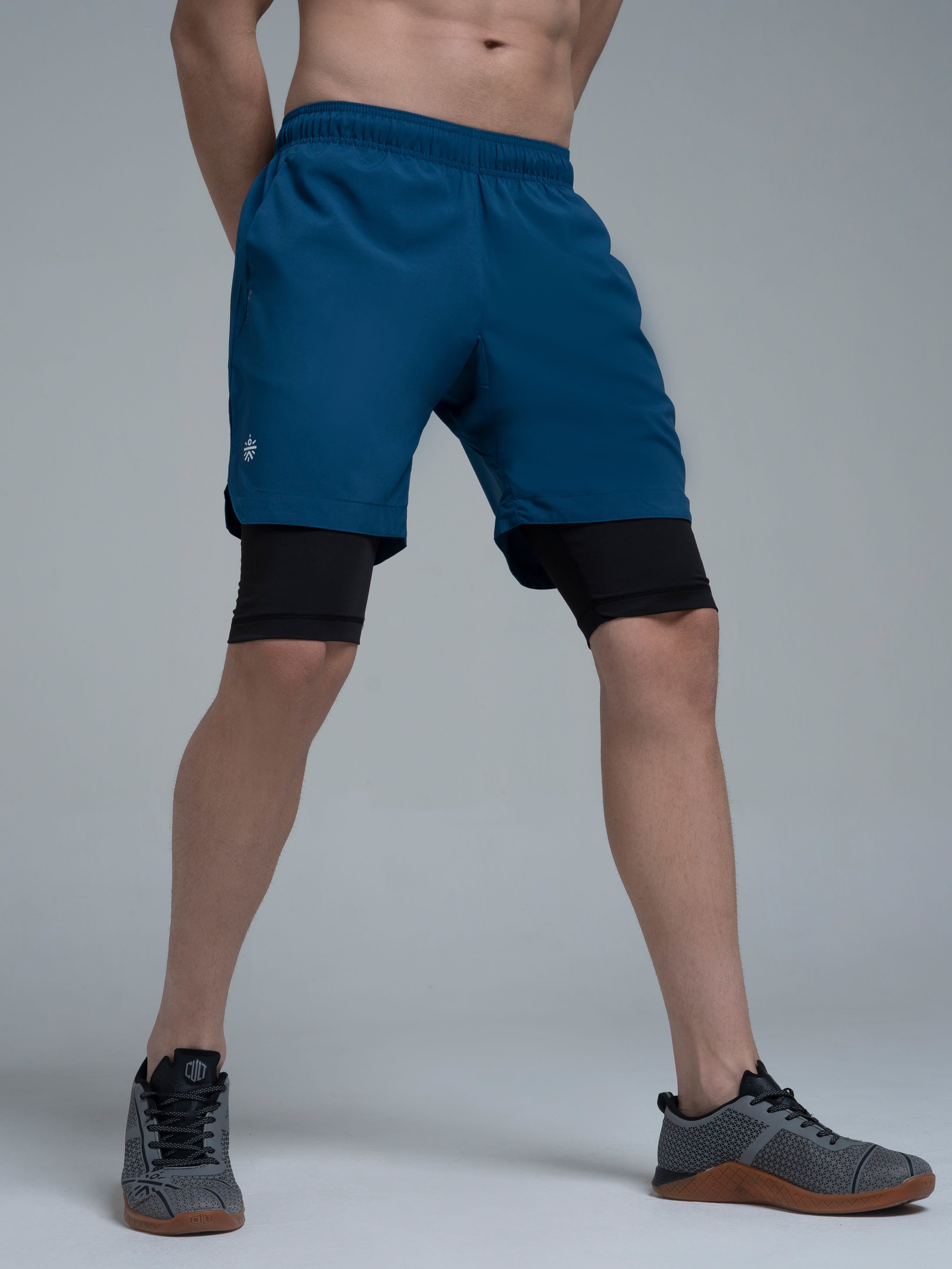 Vital Rep Teal Gym Shorts