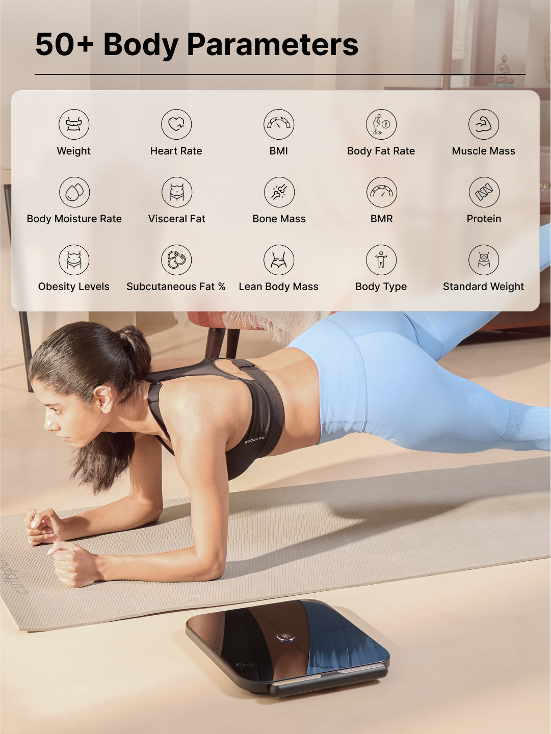 cult Smart Scale Pro, US FDA Approved, 50+ Parameters, Body Fat Scale, BMI, 10 members, Bluetooth Weight Machine, Body Fat Analyzer, LED Display.