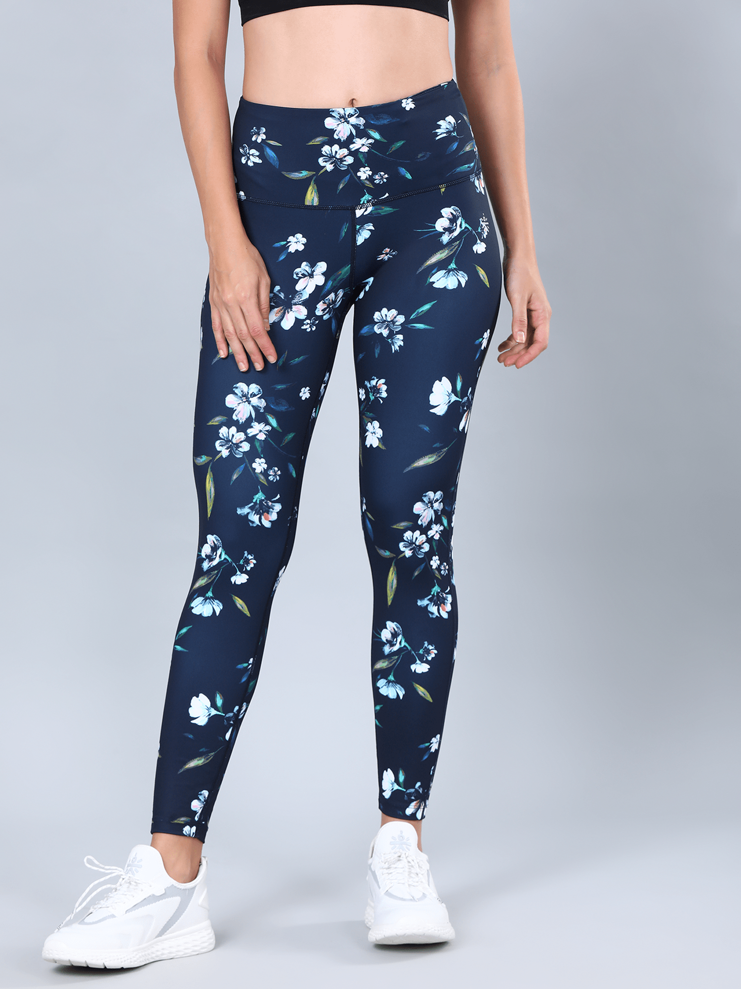 AbsoluteFit Dark Navy Floral Workout Leggings