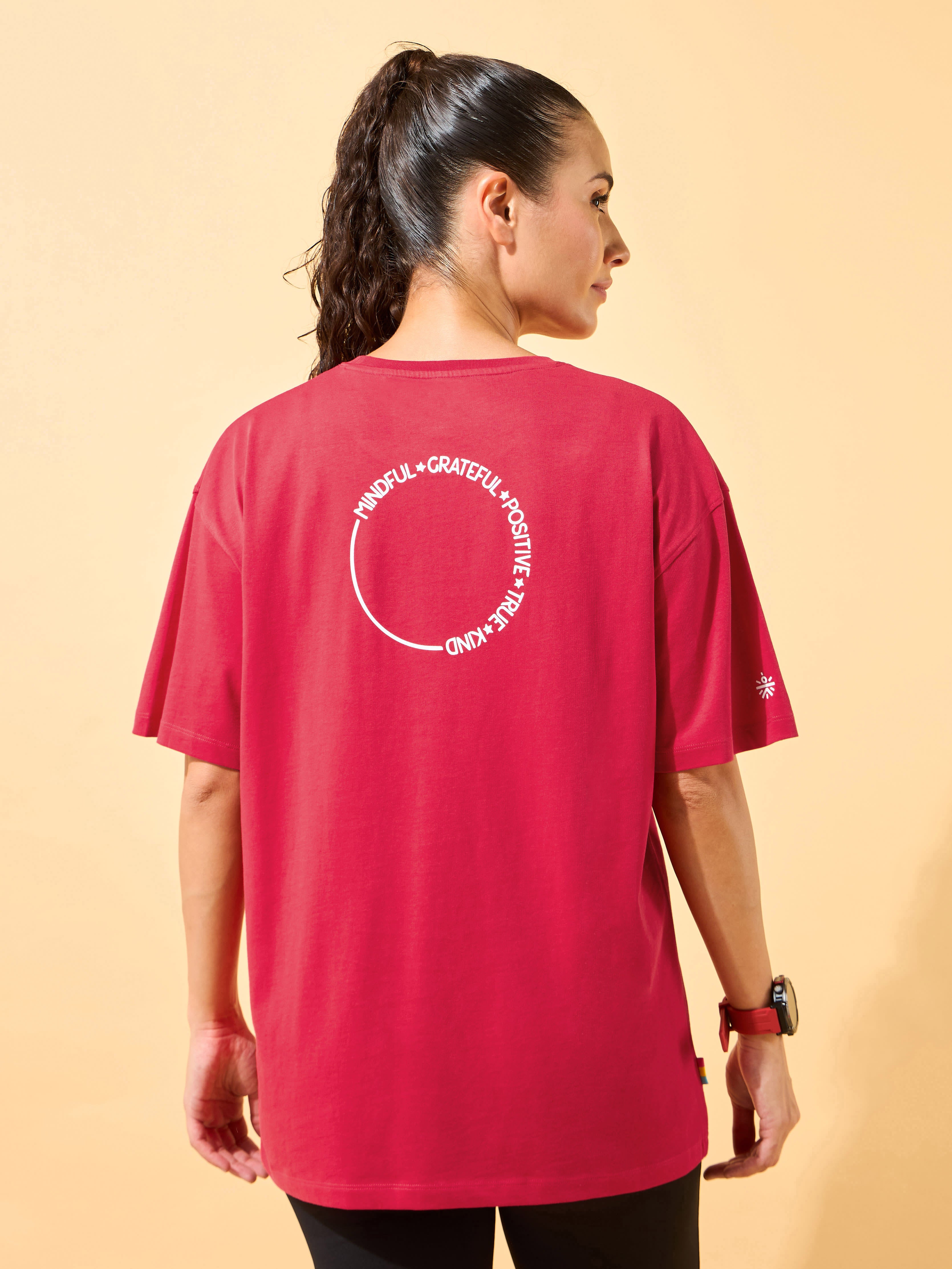 Circle Of Positive Print Oversized T-shirt