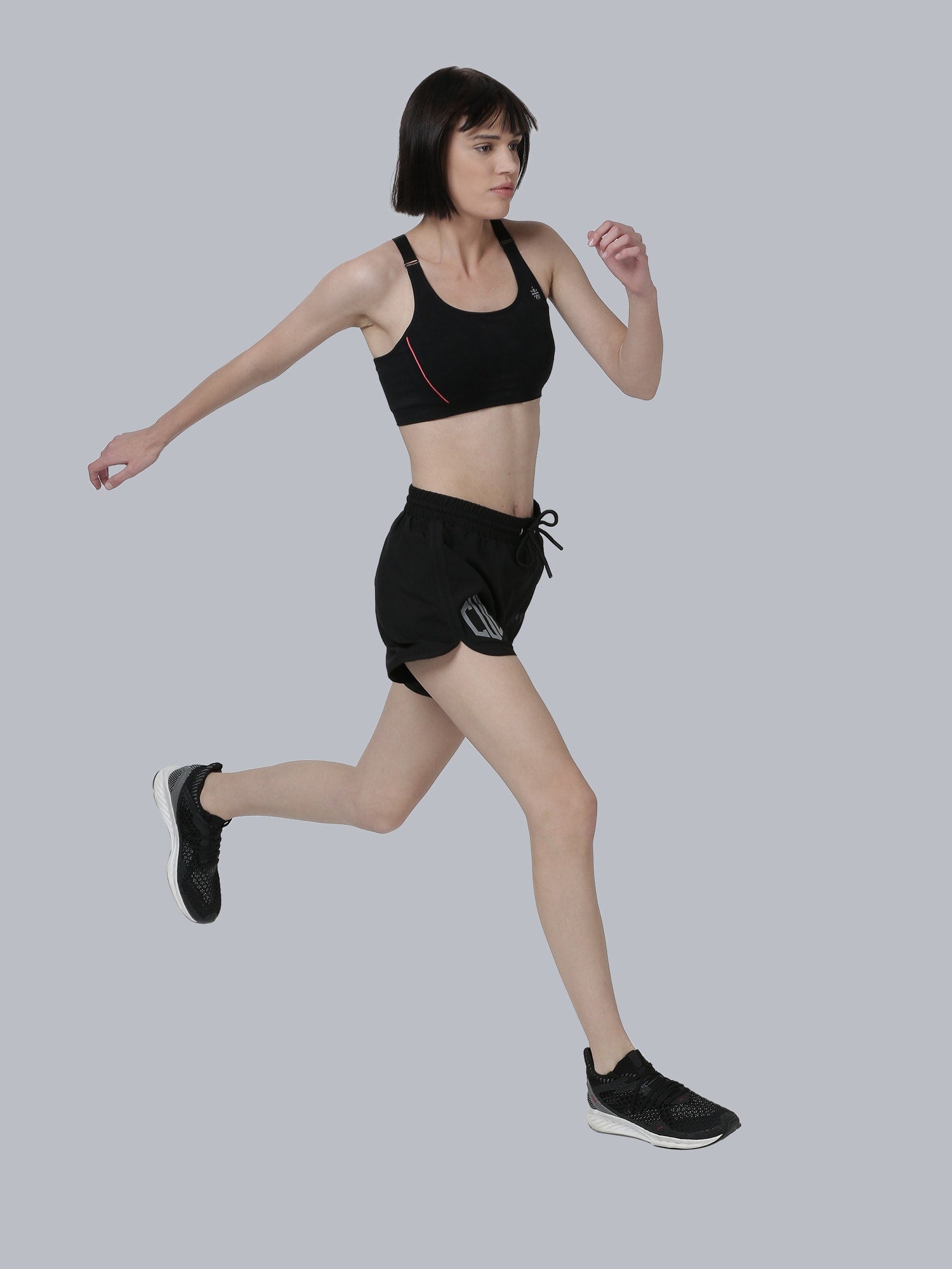 Women's Blakout Finish Black Running Shorts