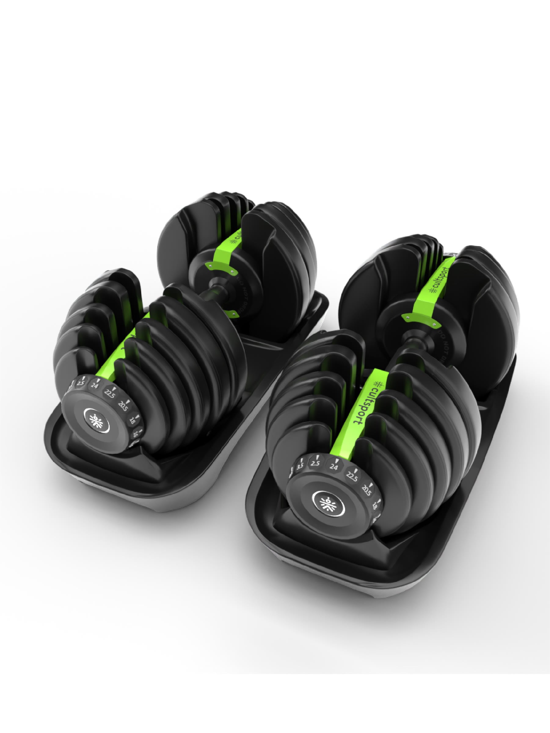 Cult 24x2 kg Compact Adjustable Dumbbells (2.5kg to 24kg), Easy Weight Change: 15-in-1 (Pair of 2-24Kg adjustable Dumbbells) (6 Months extended Warranty only on Cultstore.com)
