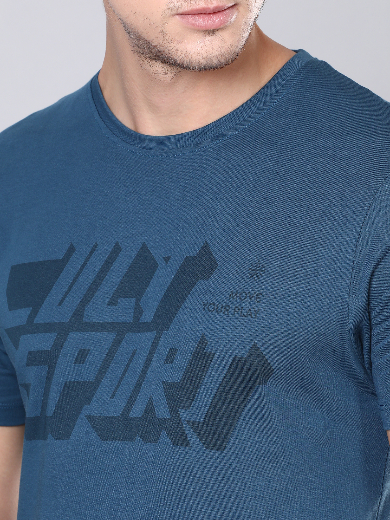 Flydry Cotton SolidTeal Workout Tee