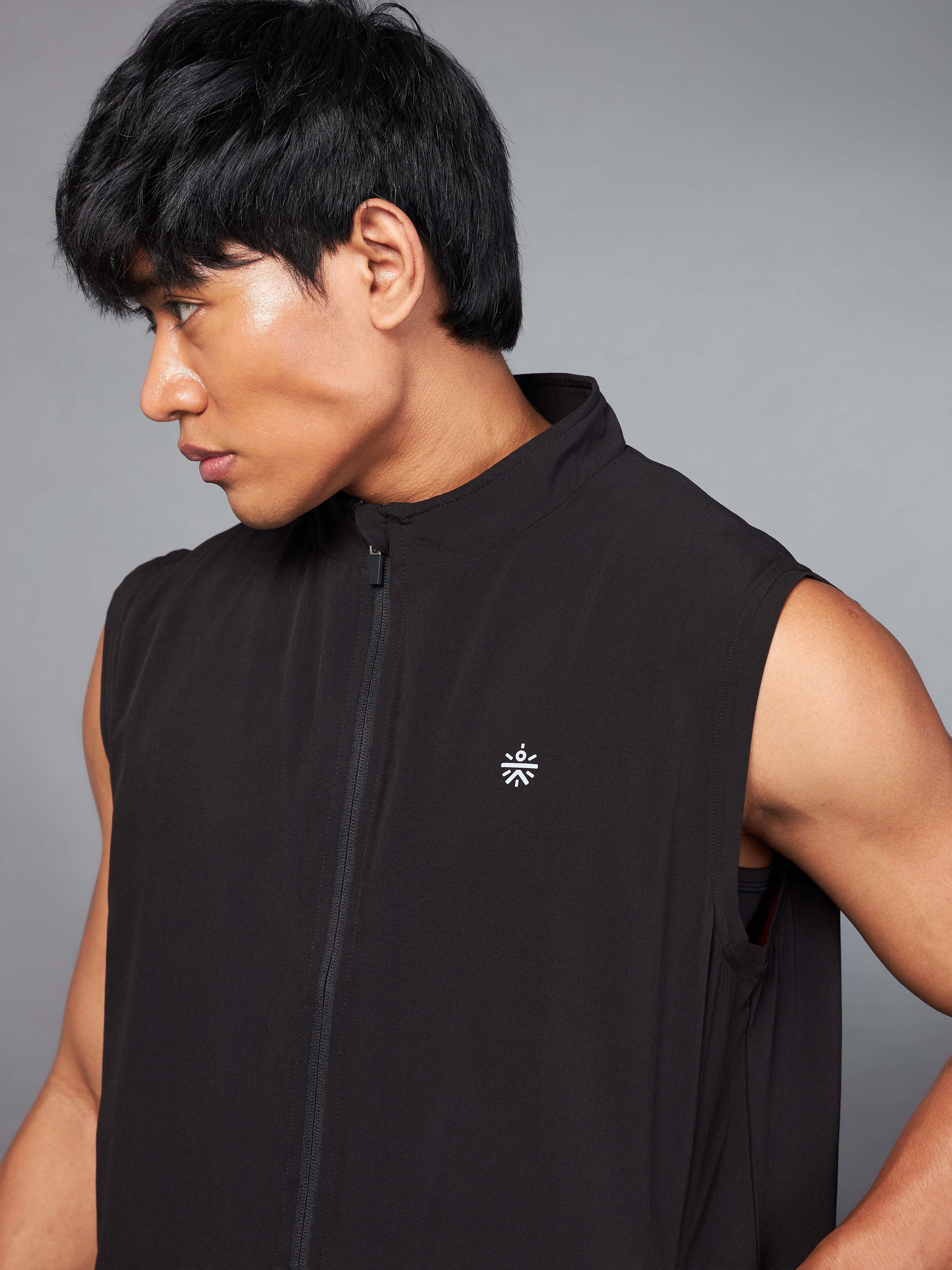 Dawn to Dusk Black Running Gillet