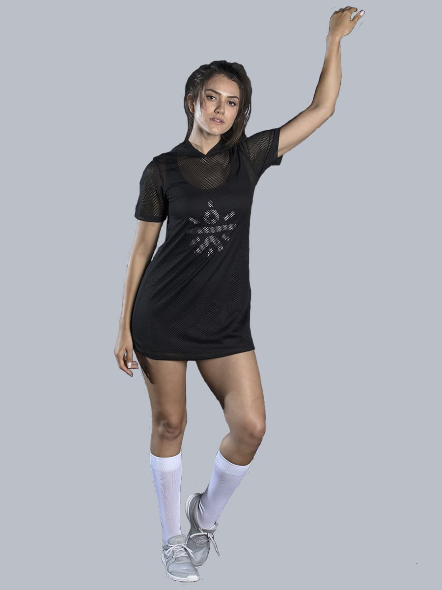 Women Go-beyond Black Mesh Dress