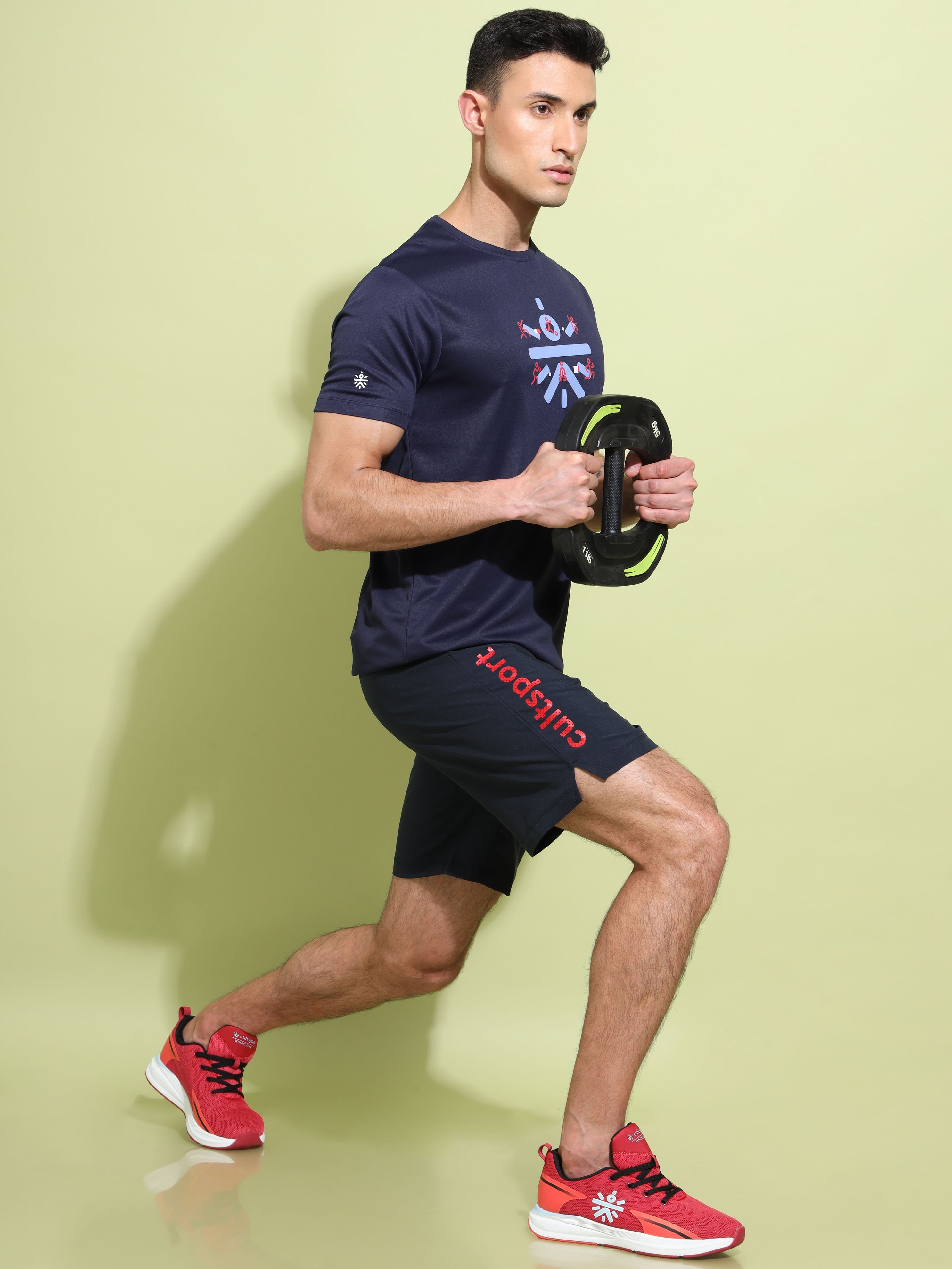 Contrast Waistband Typographic Active Shorts