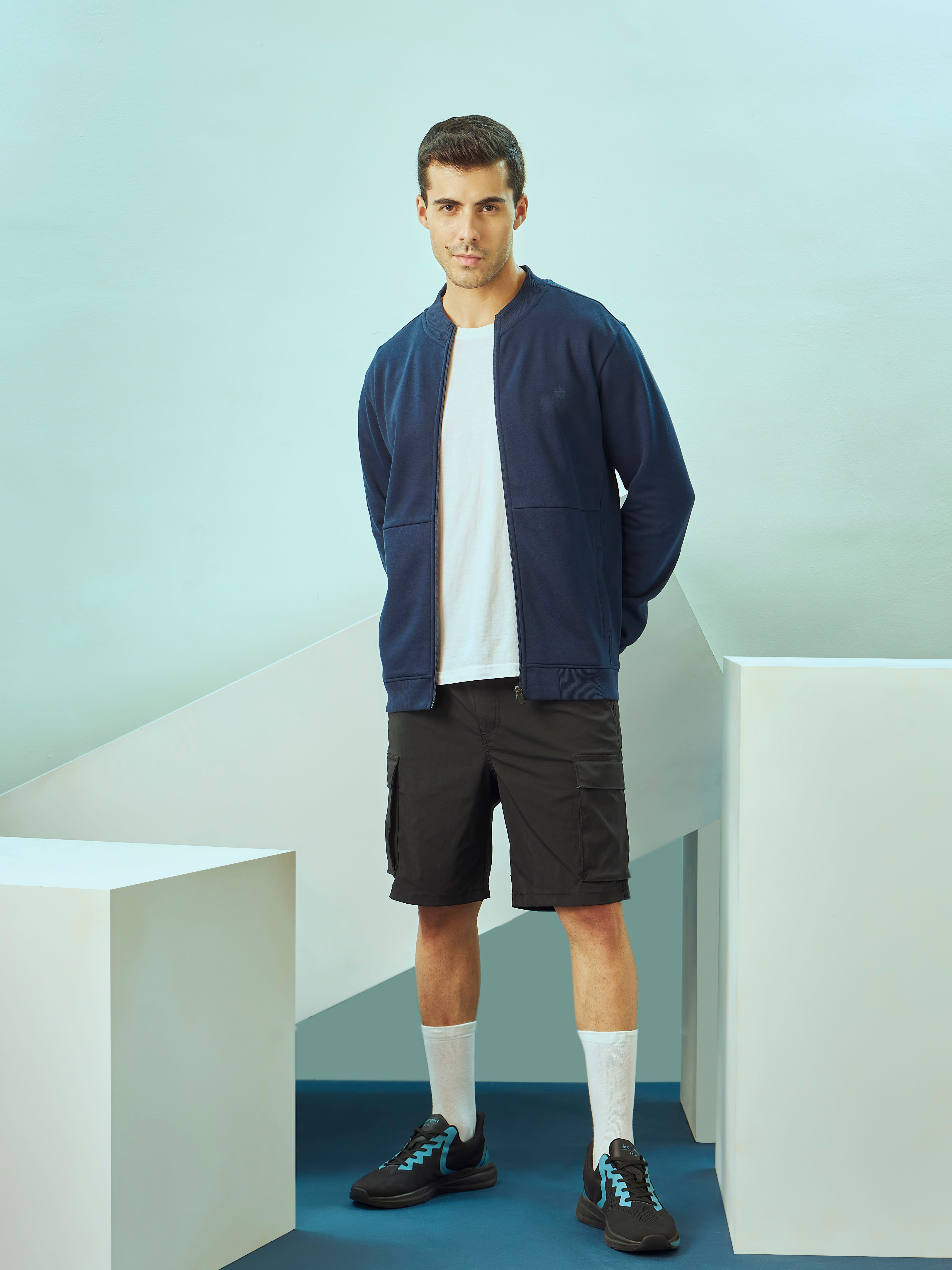 Panelled Zip-Front Sweatshirt