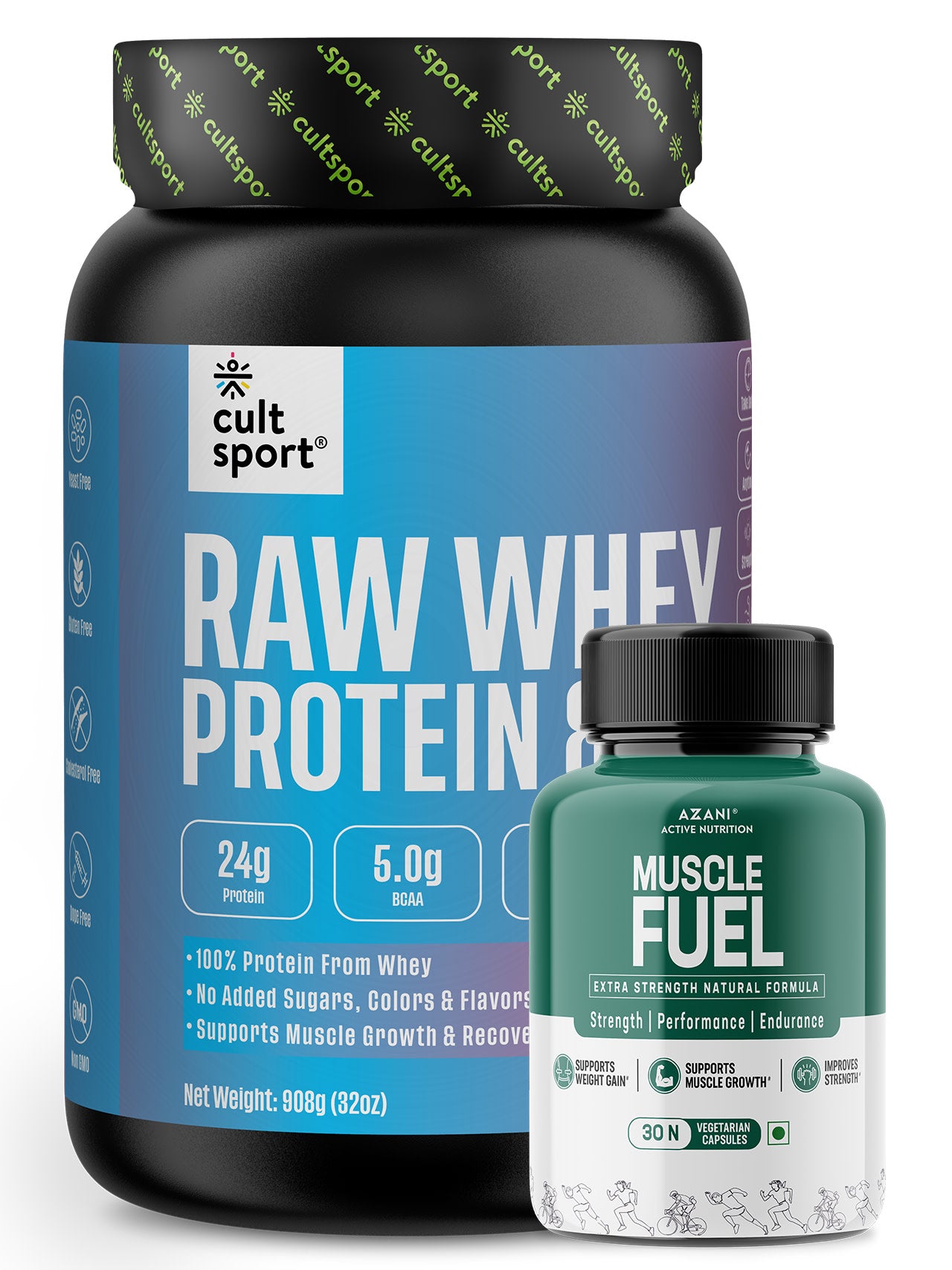 Cultsport Raw Whey 80% & Azani Muscle Fuel Combo