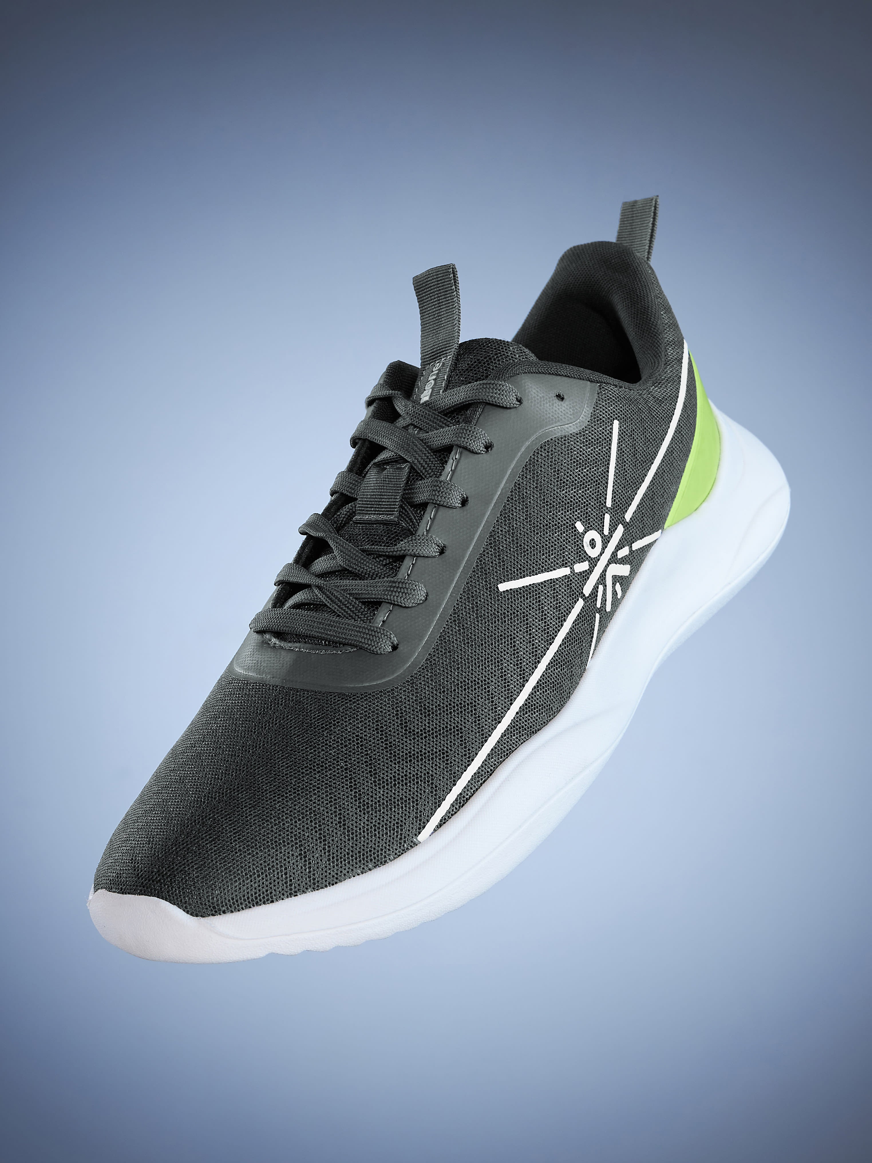 cult Racer Men Running Shoes - Dark Grey/Green