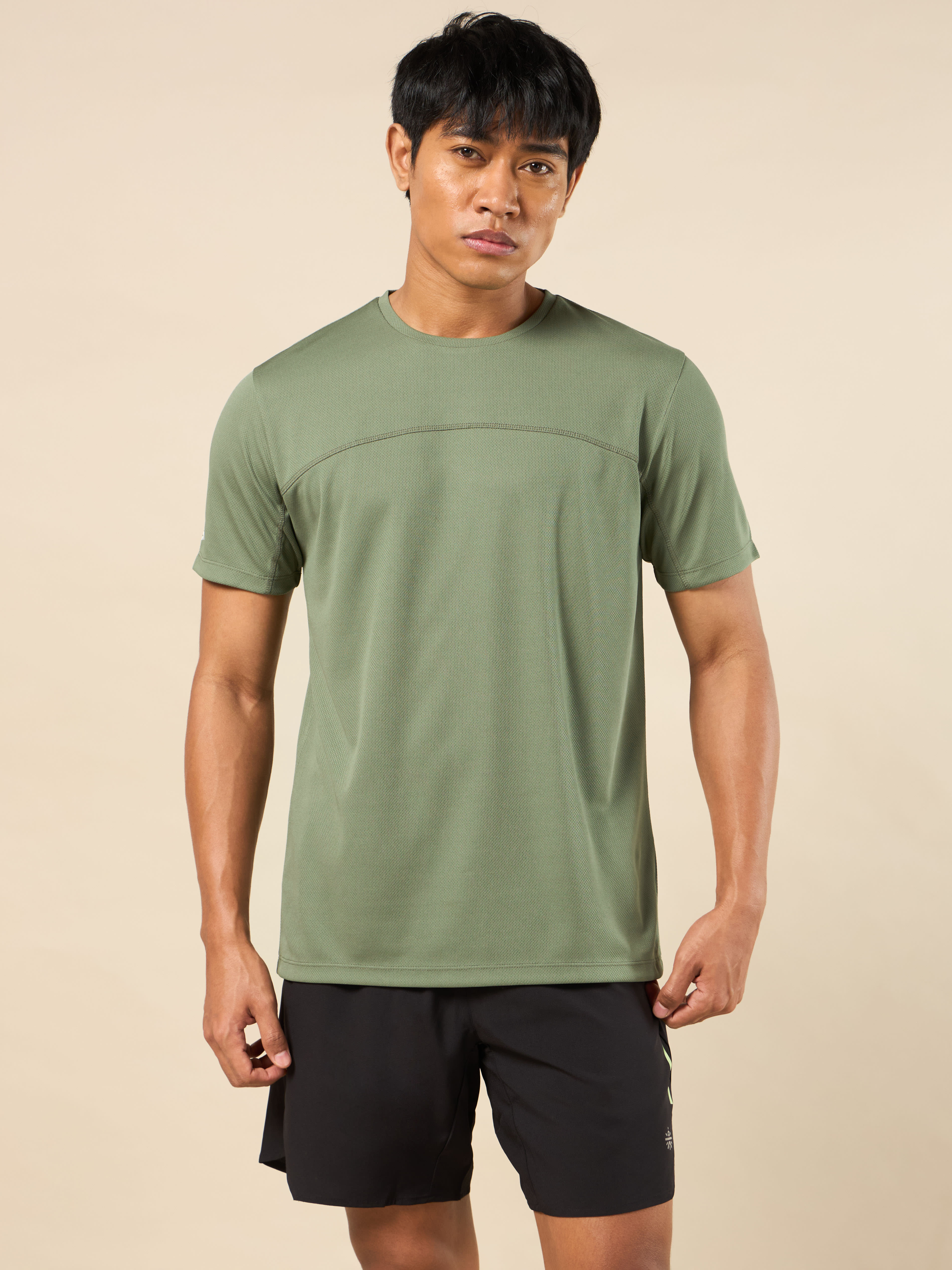 Men Olive Gear Up Performance T-shirt